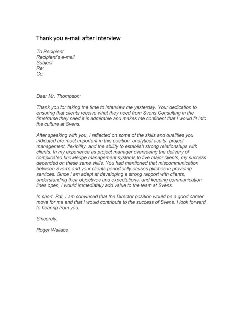 40 Thank You Email After Interview Templates ᐅ TemplateLab