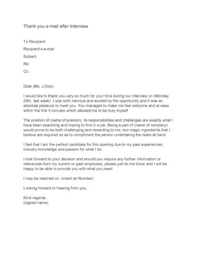 40 Thank You Email After Interview Templates ᐅ TemplateLab
