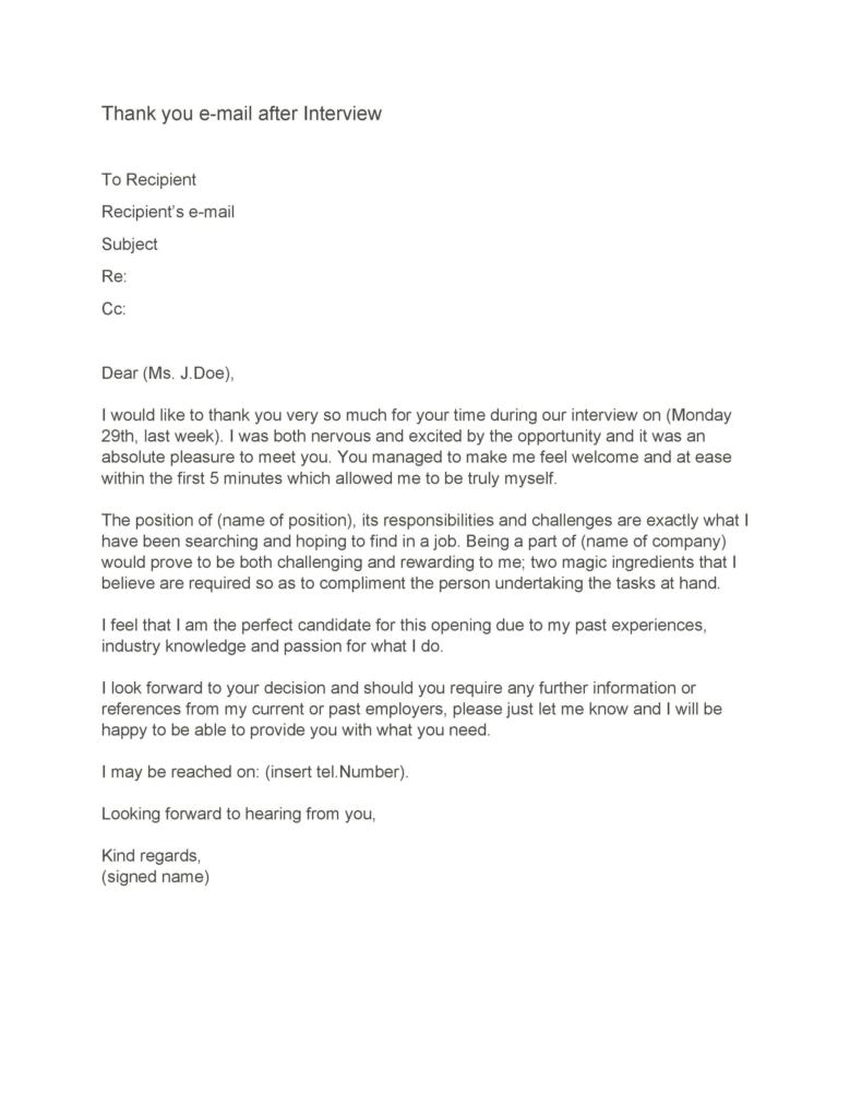 40 Thank You Email After Interview Templates ᐅ TemplateLab 40 Thank You Email After Interview Templates ᐅ TemplateLab