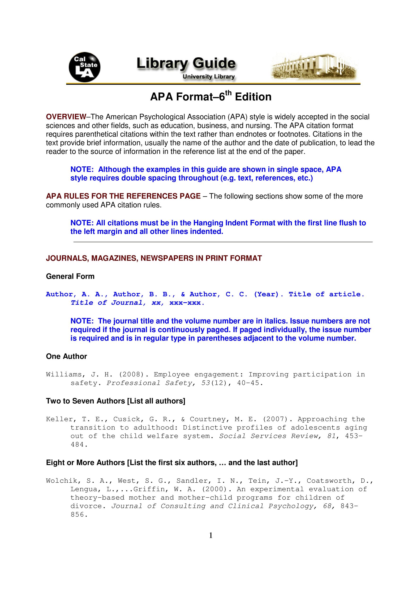 apa format paper word