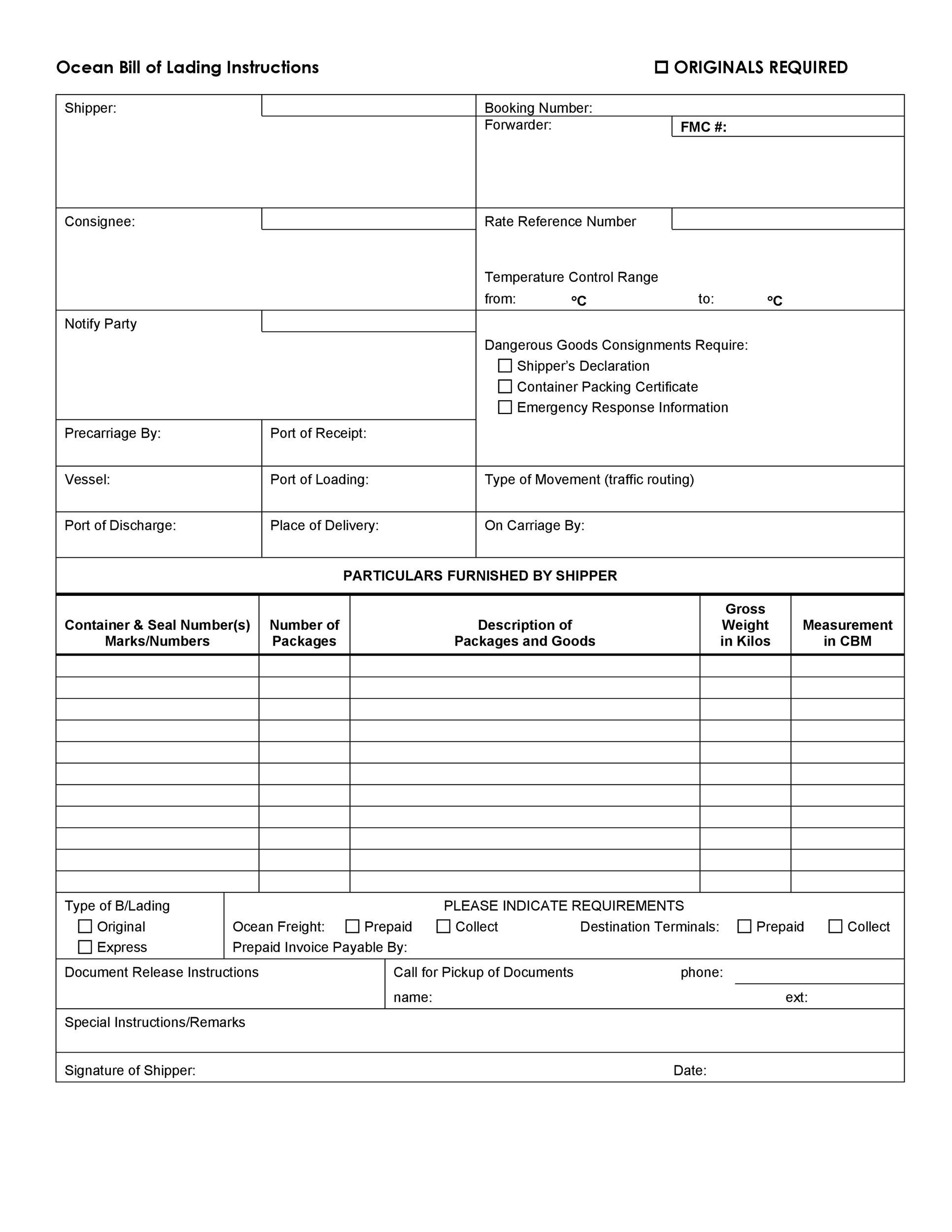 40 Free Bill of Lading Forms & Templates ᐅ TemplateLab