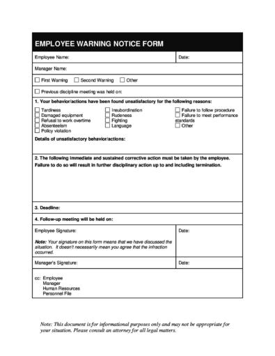 46 Effective Employee Write Up Forms [Disciplinary Action Forms]