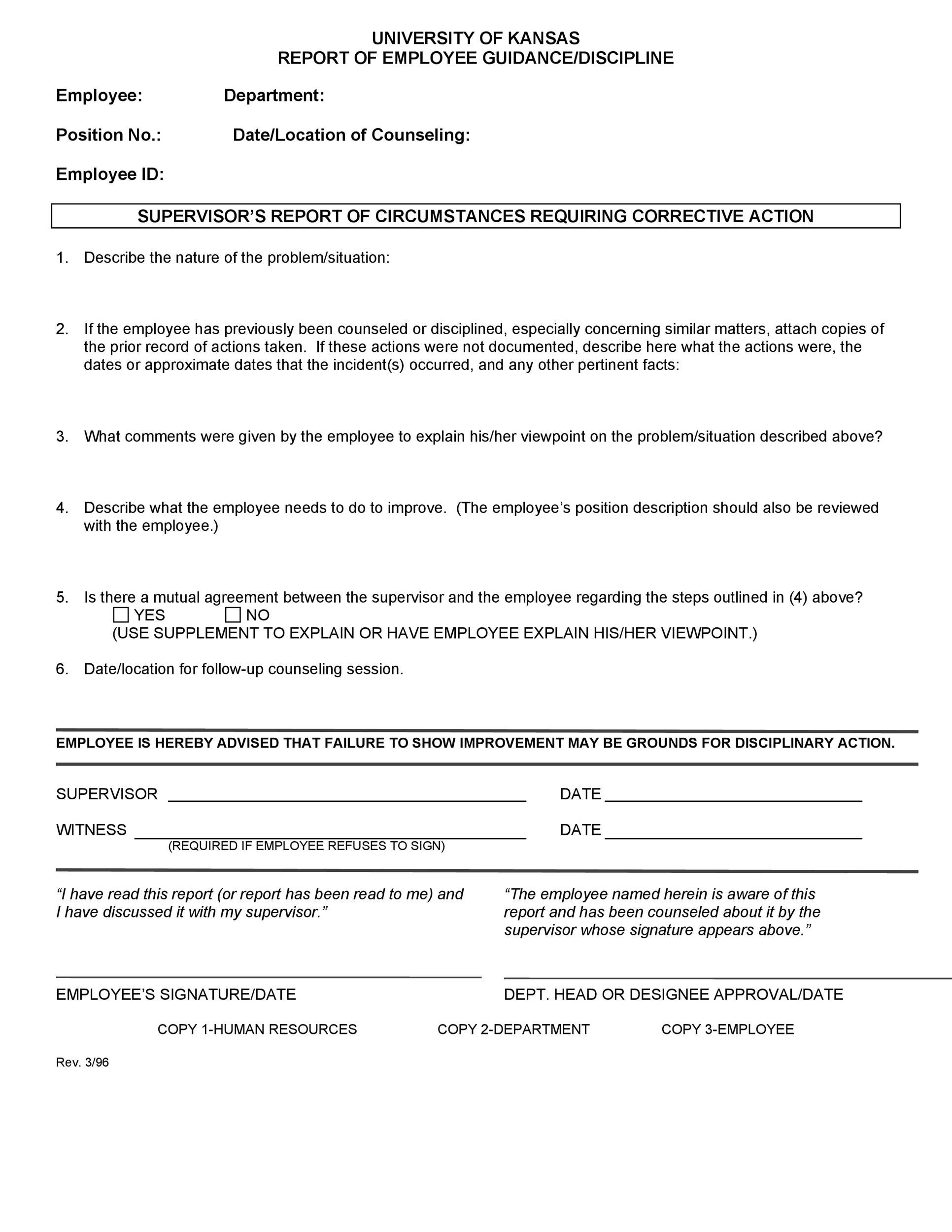 Free Employee write up form 05