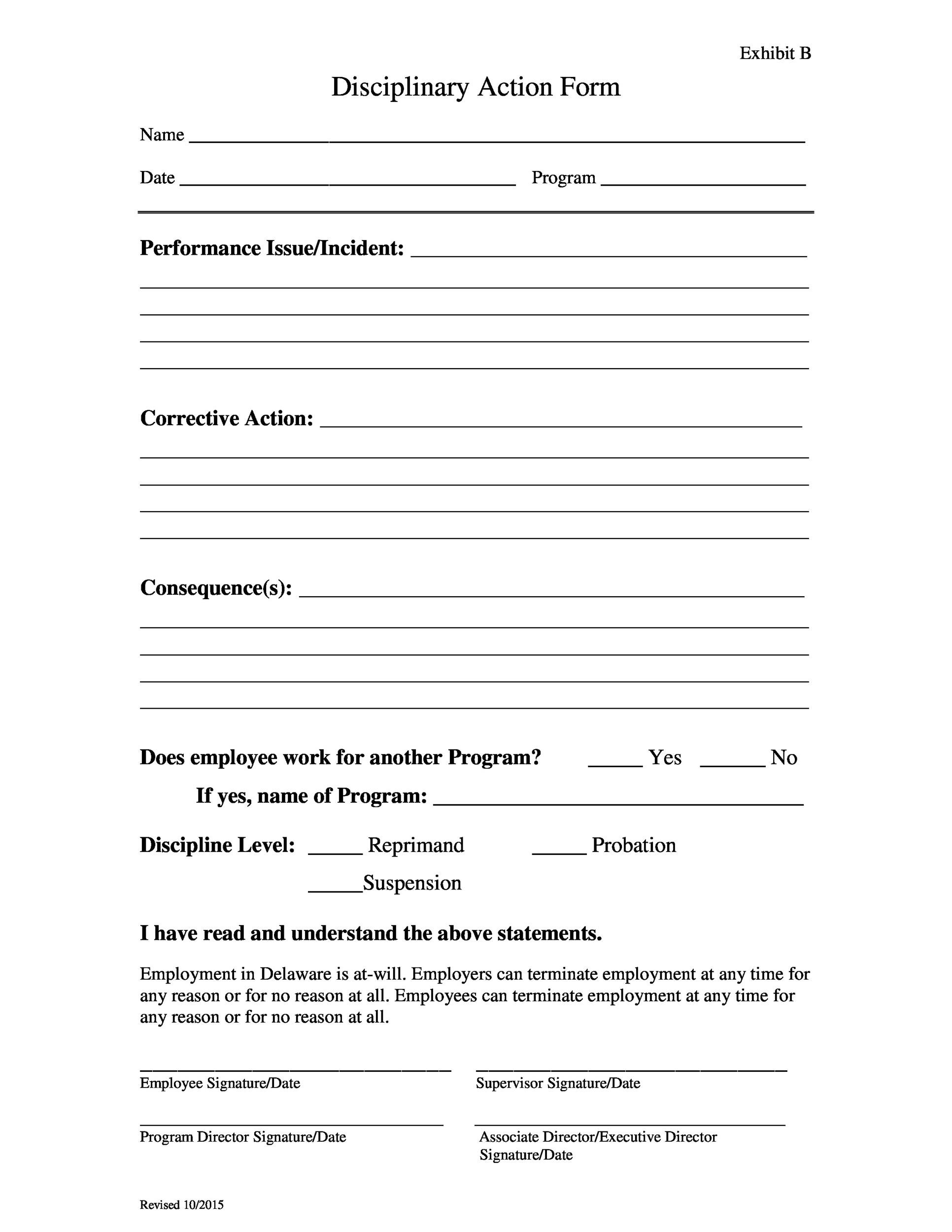 Free Employee write up form 22