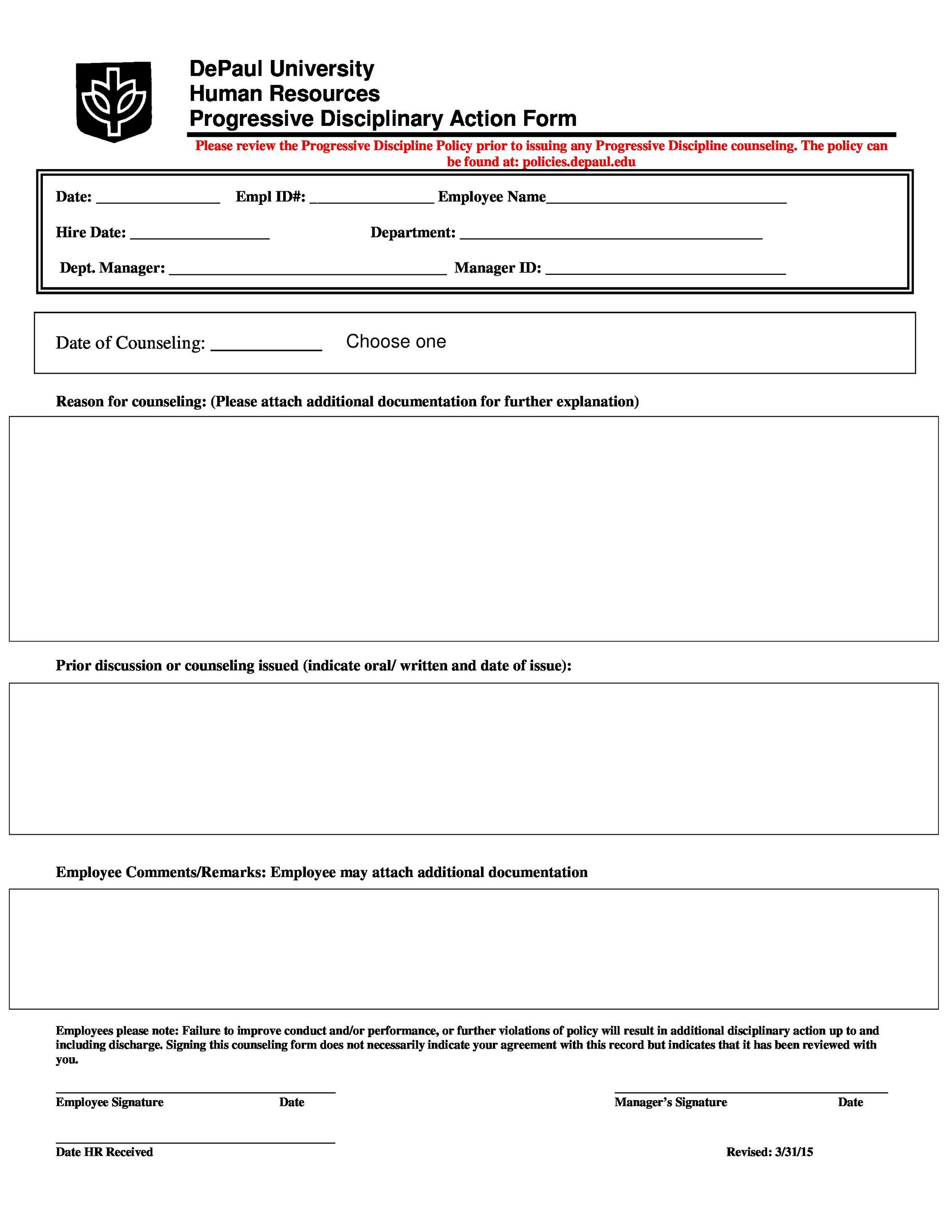 Free Employee write up form 23