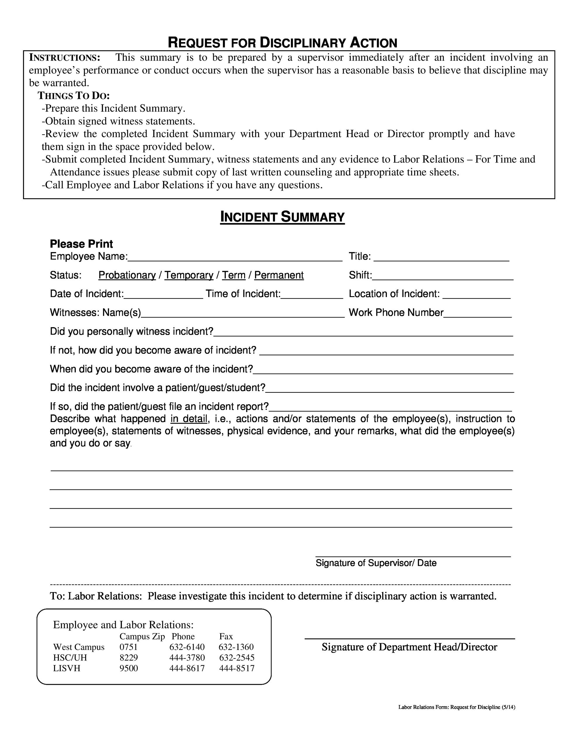 Free Employee write up form 26