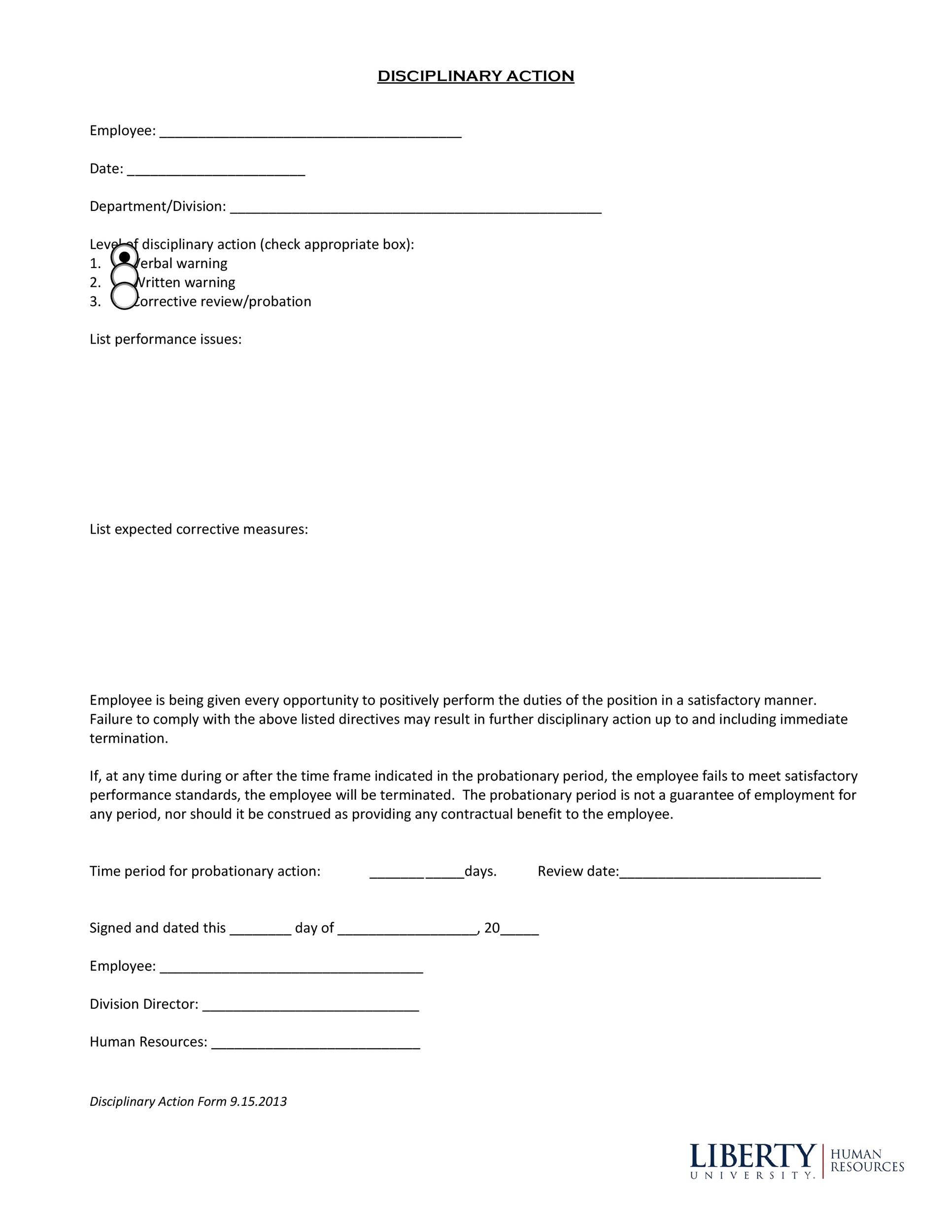 Free Employee write up form 38