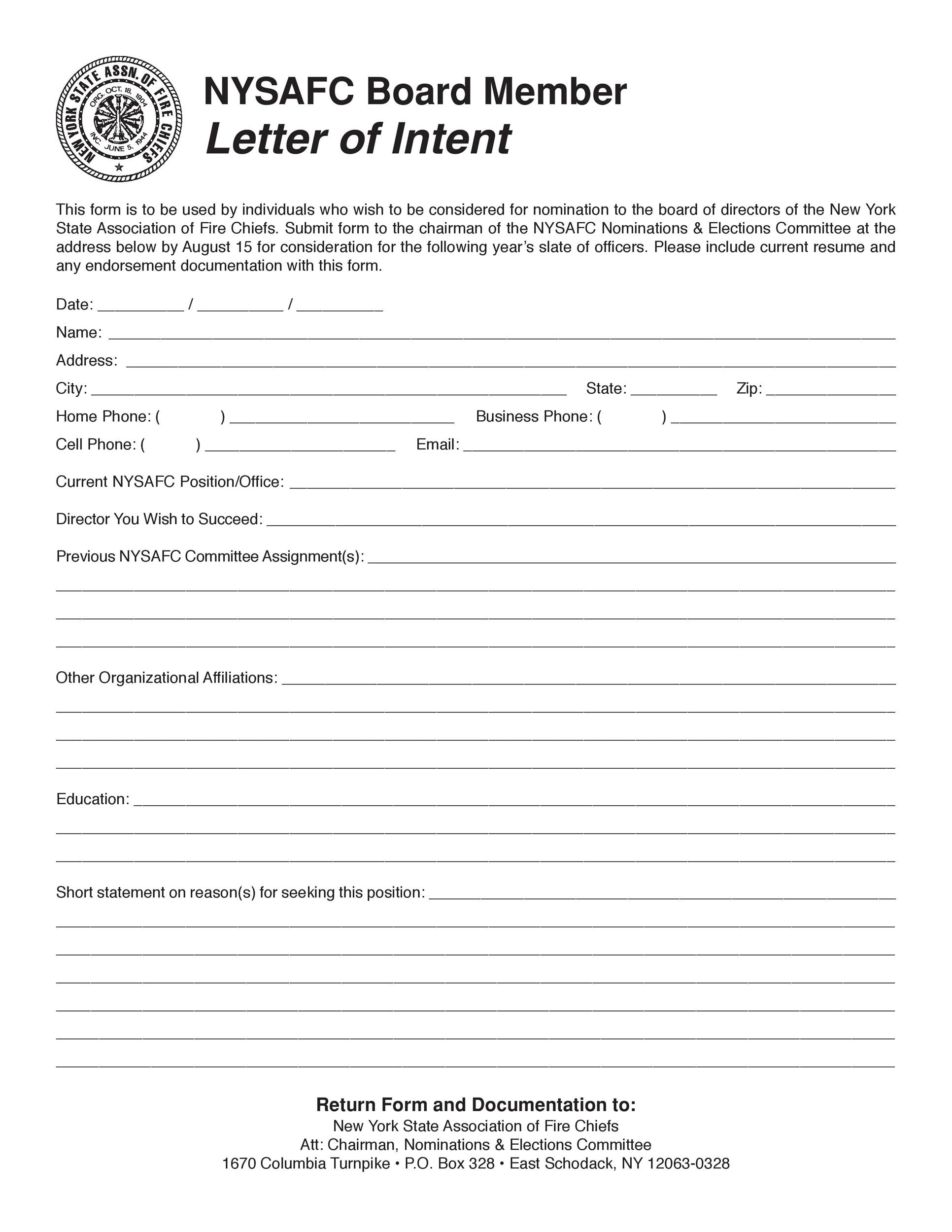 Free letter of intent 28