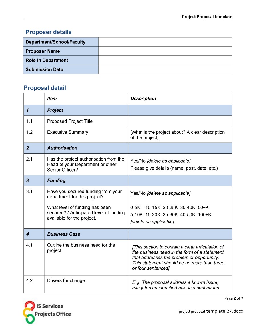 Proposal Structure Template