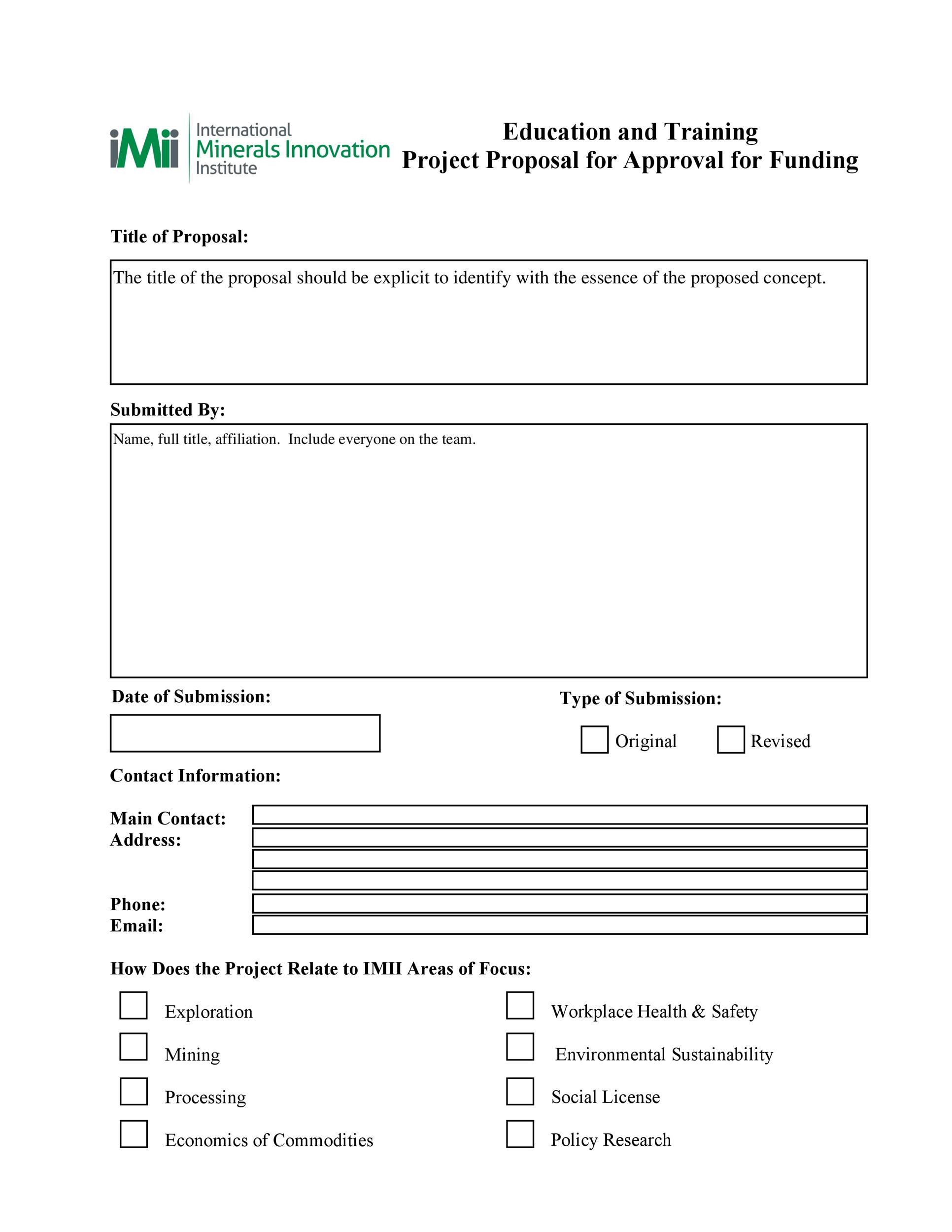 One Page Project Proposal Template