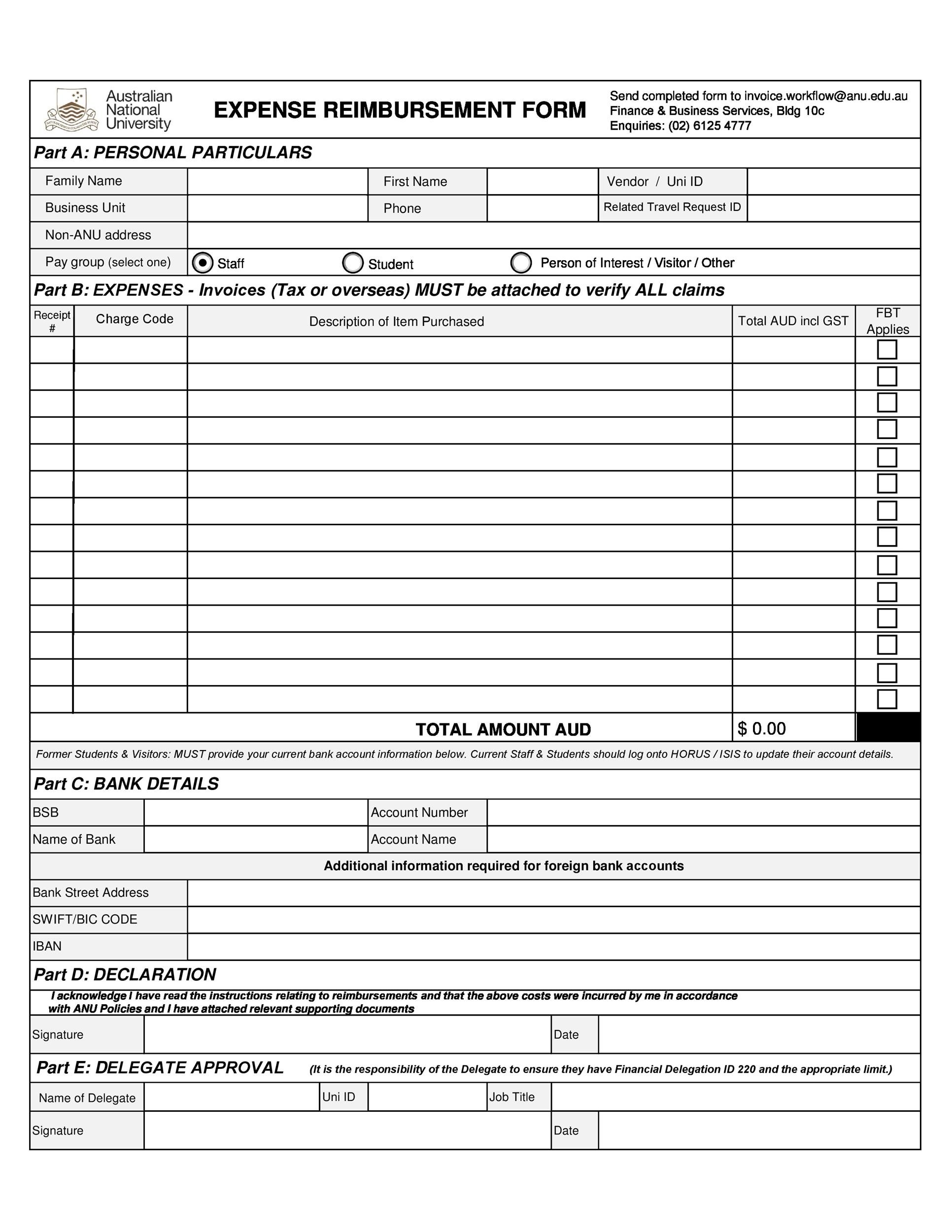 Business Expense Form Template from templatelab.com