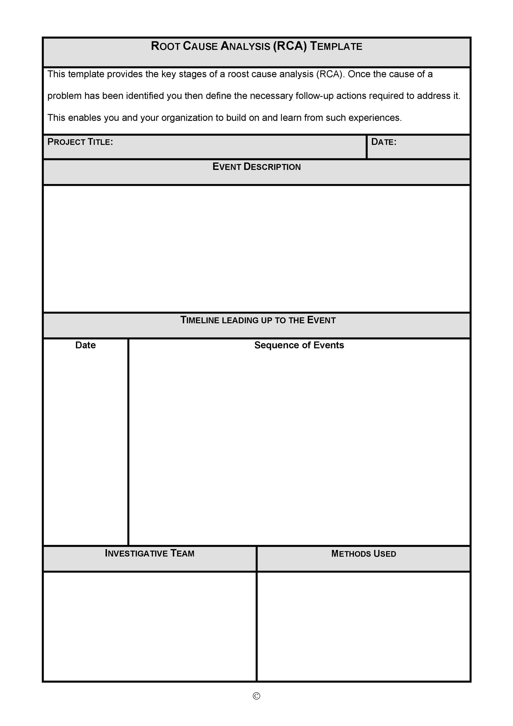 Free Root Cause Analysis Template 07