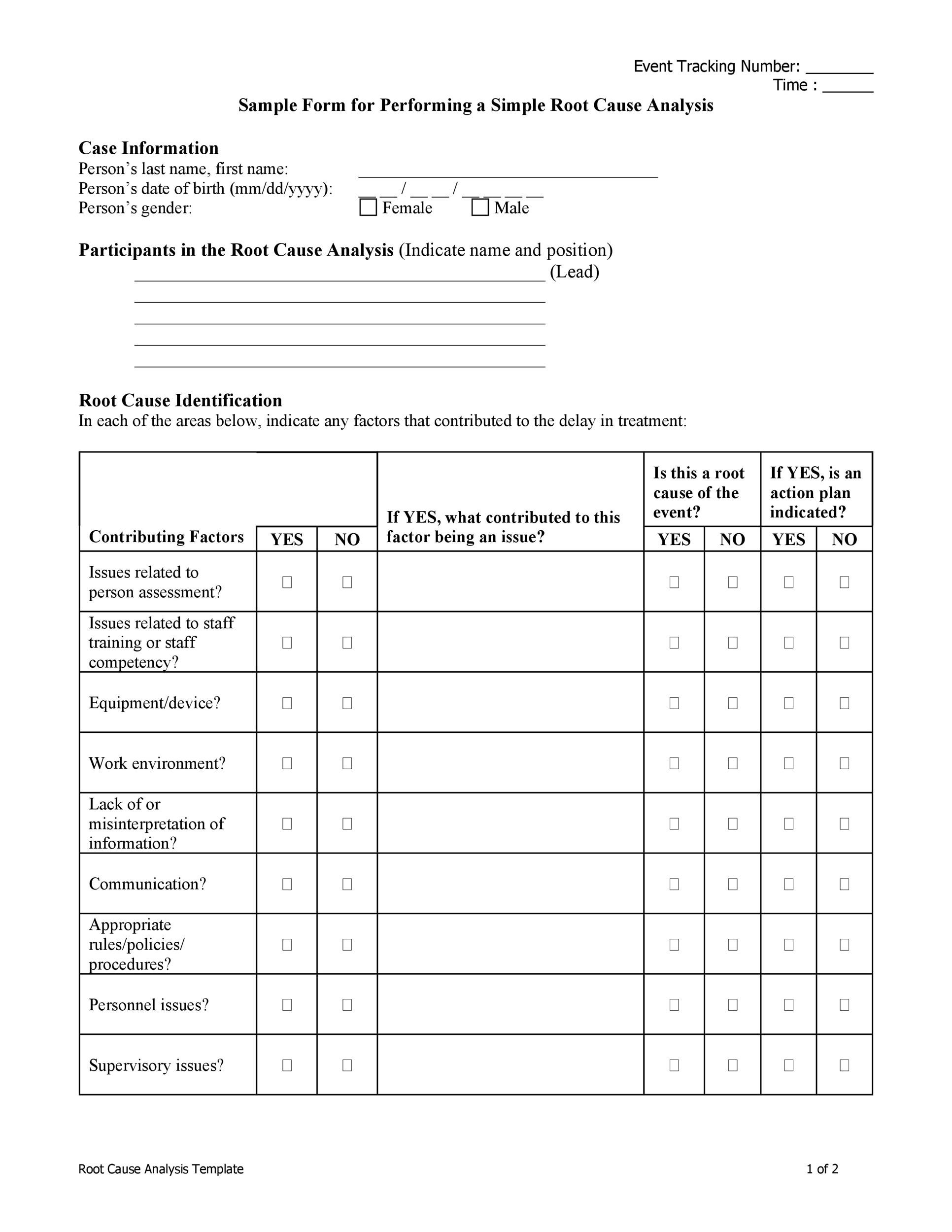 Free Root Cause Analysis Template 15