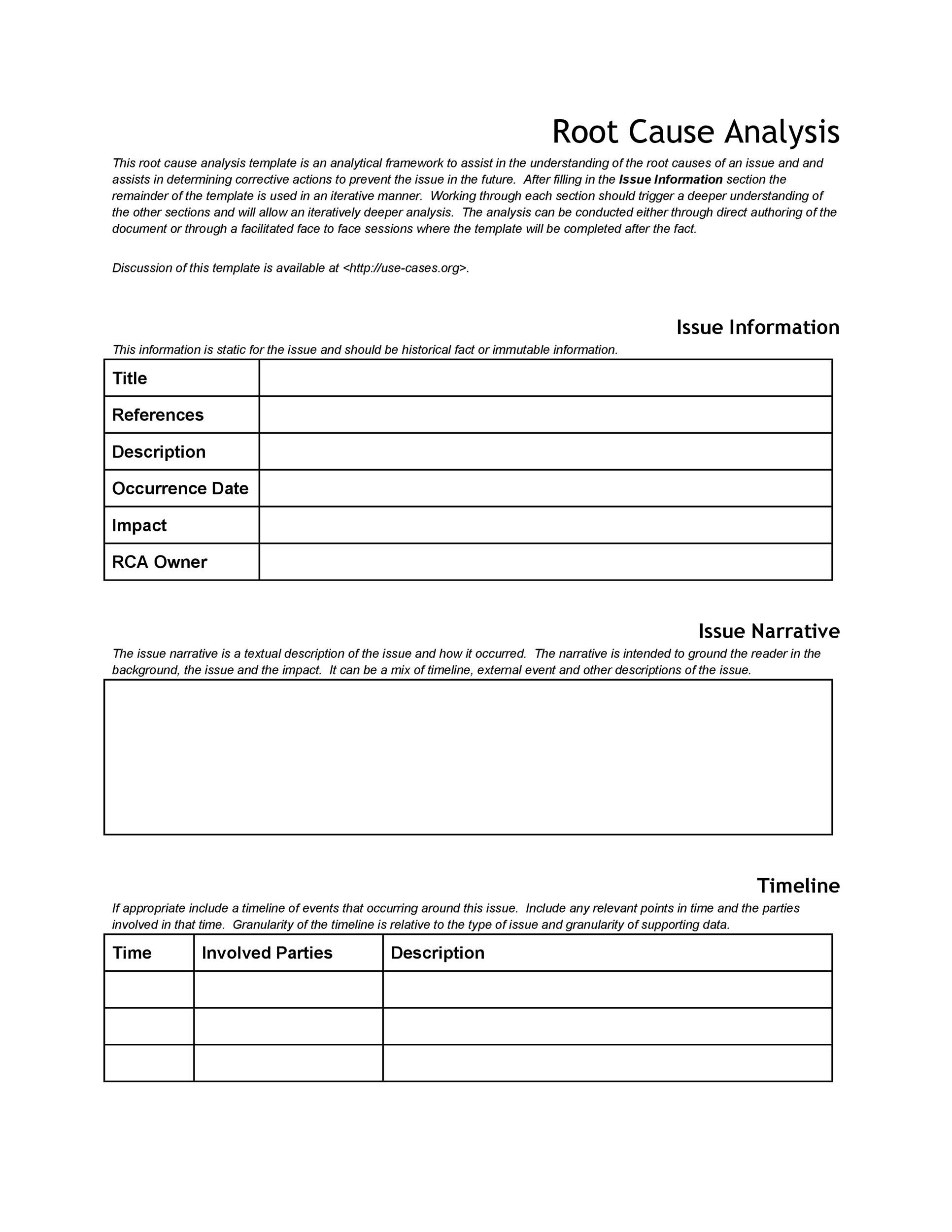 Free Root Cause Analysis Template 25