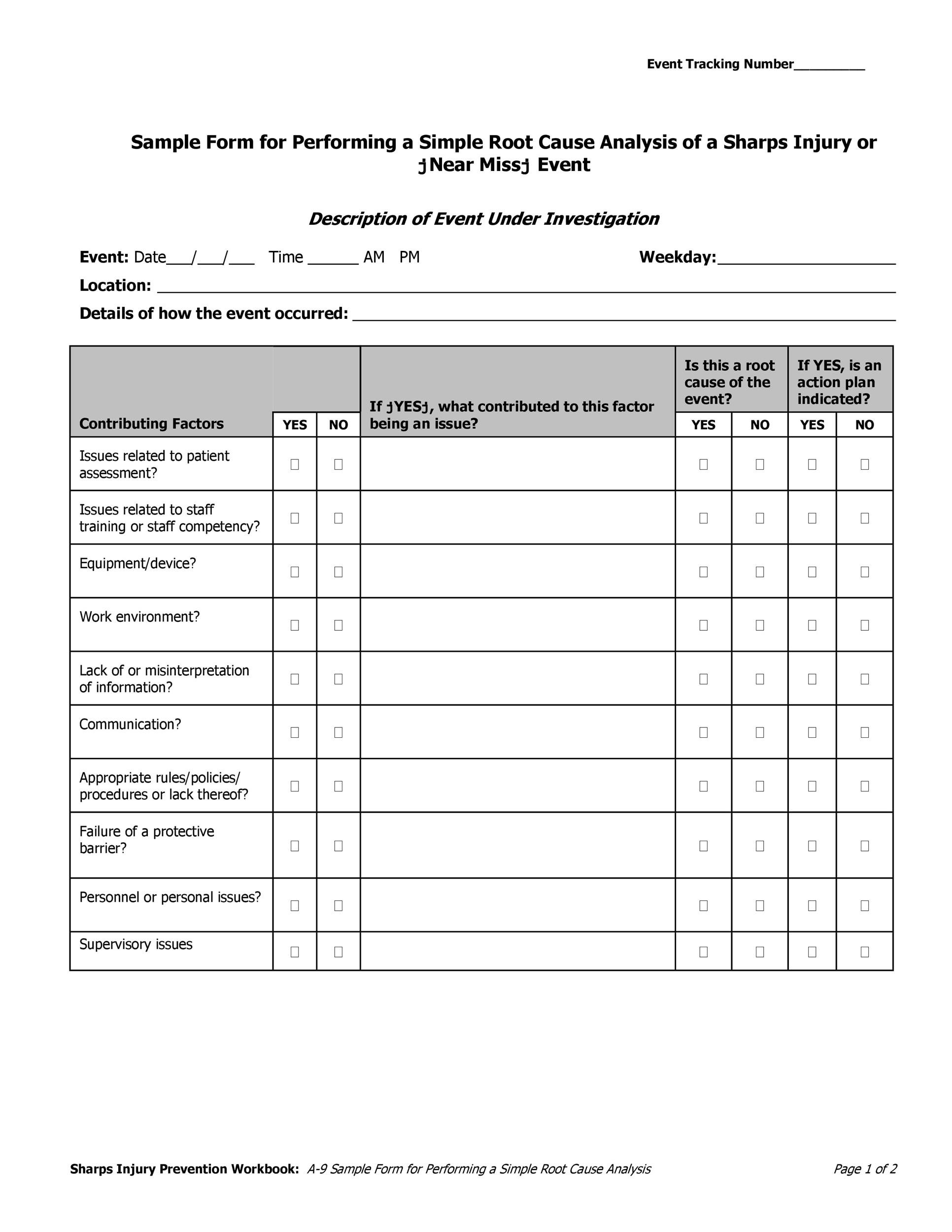 Free Root Cause Analysis Template 40