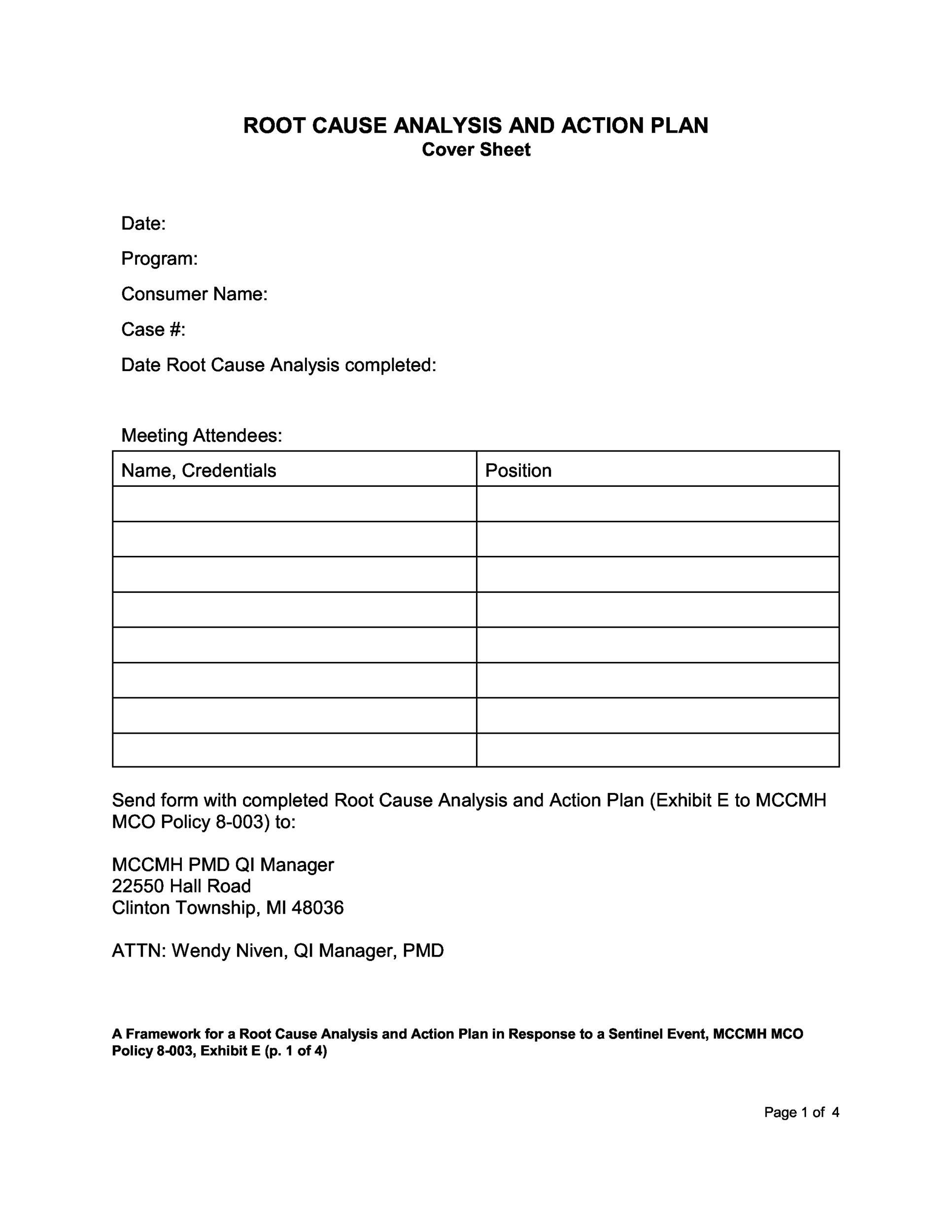 Free Root Cause Analysis Template 42