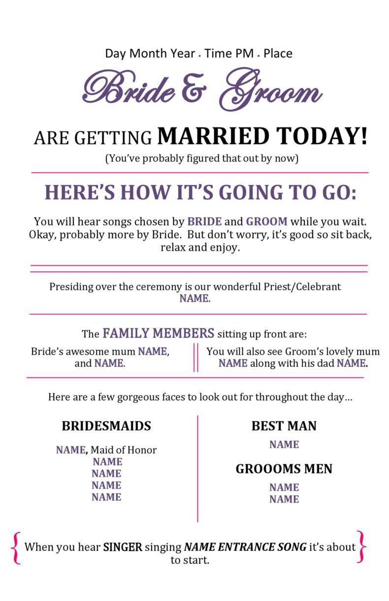 41 Printable Wedding Program Examples & Templates