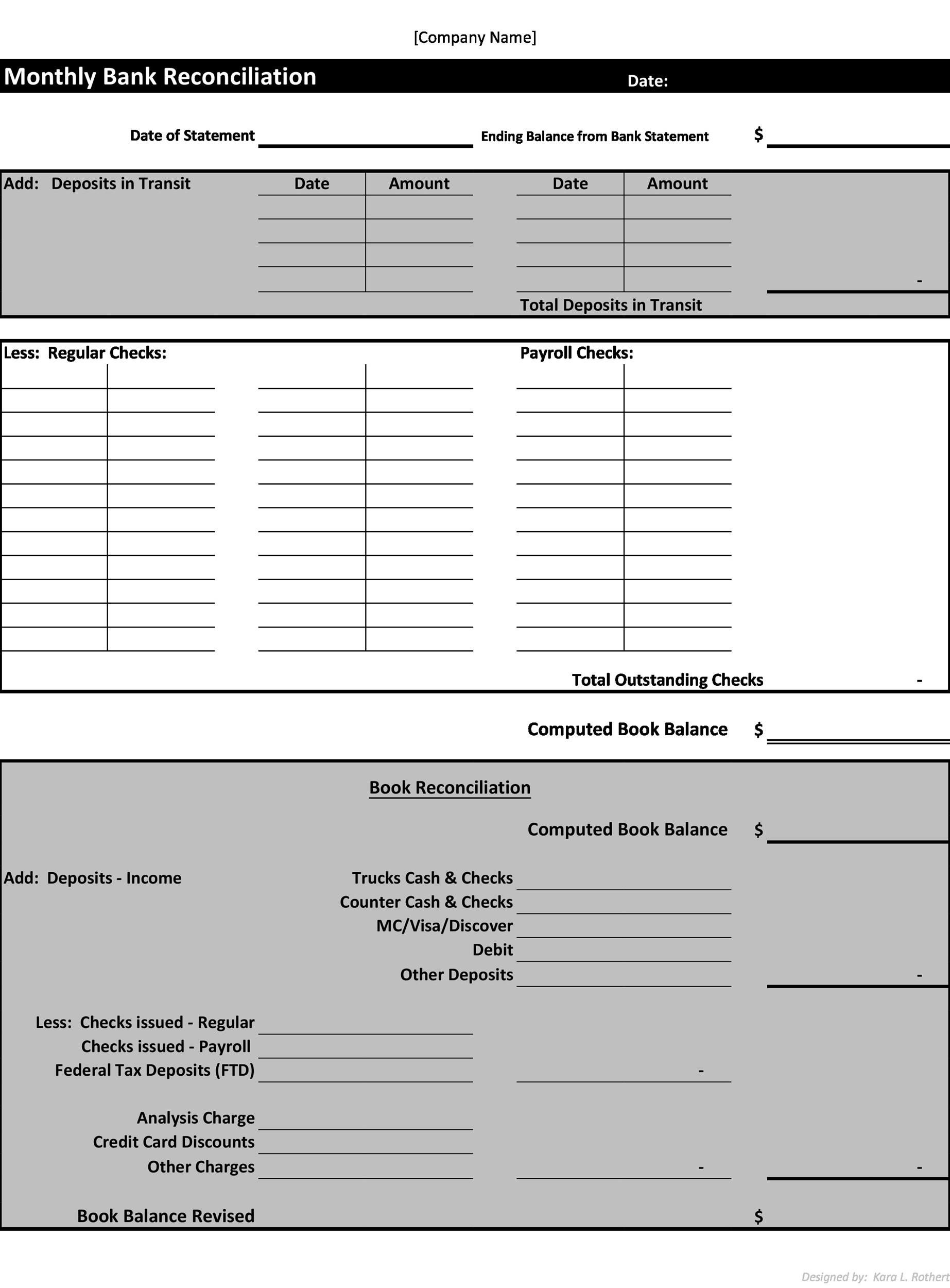 Free Bank Reconciliation Template 10