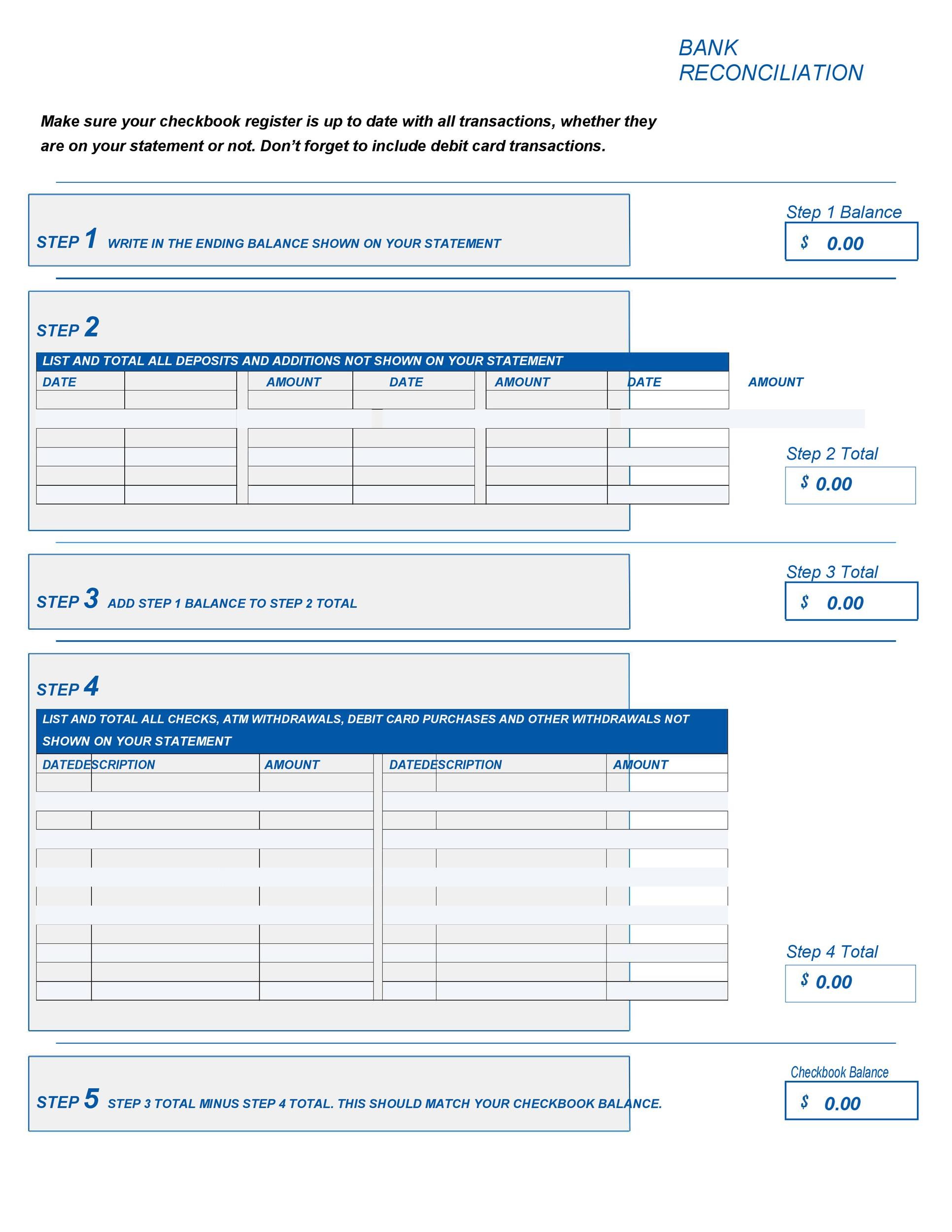 Free Bank Reconciliation Template 33
