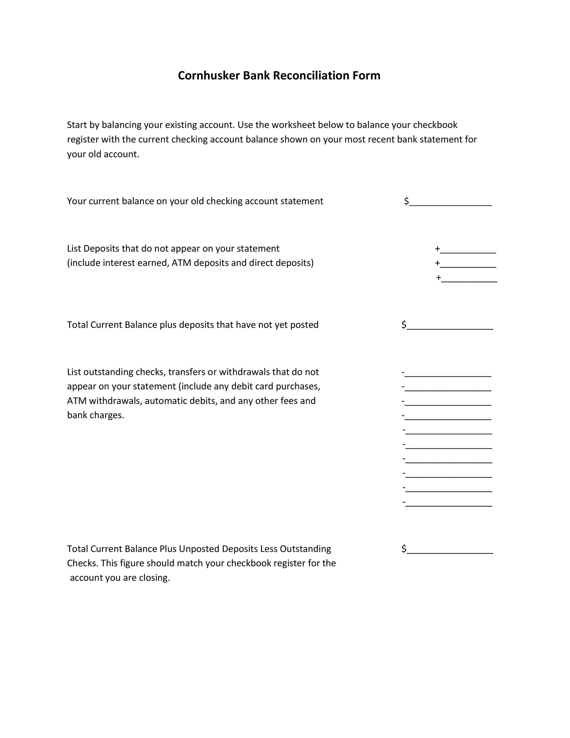 Free Bank Reconciliation Template 36