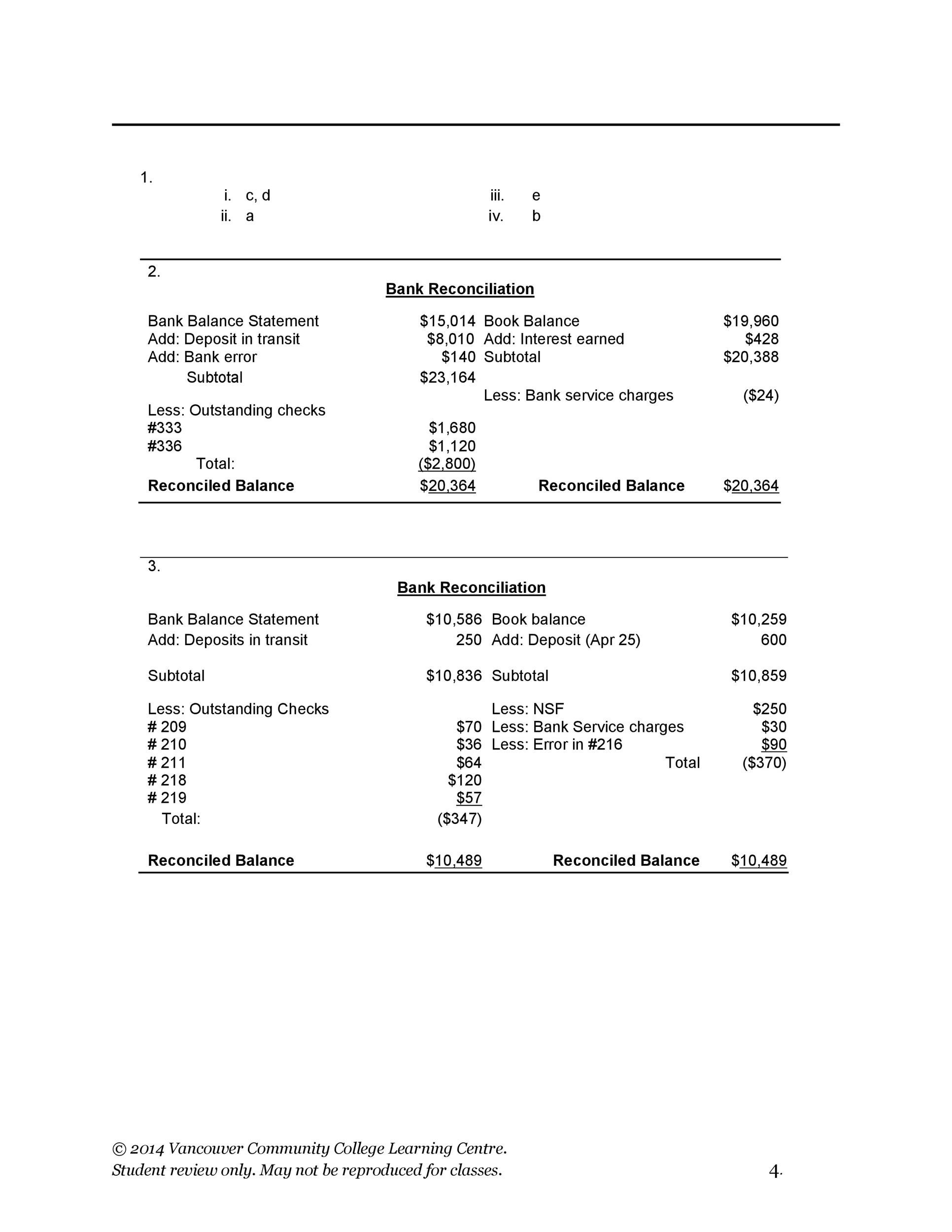 Free Bank Reconciliation Template 48