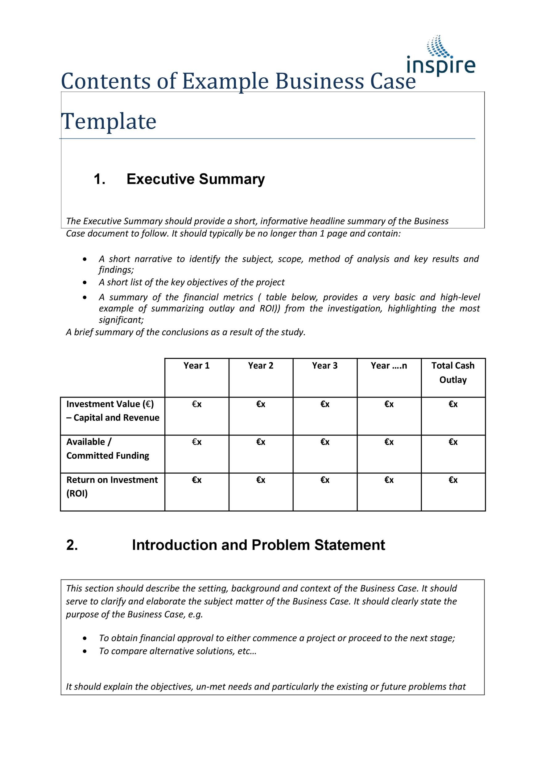  Business Case Template Word Free Download CAK ONE
