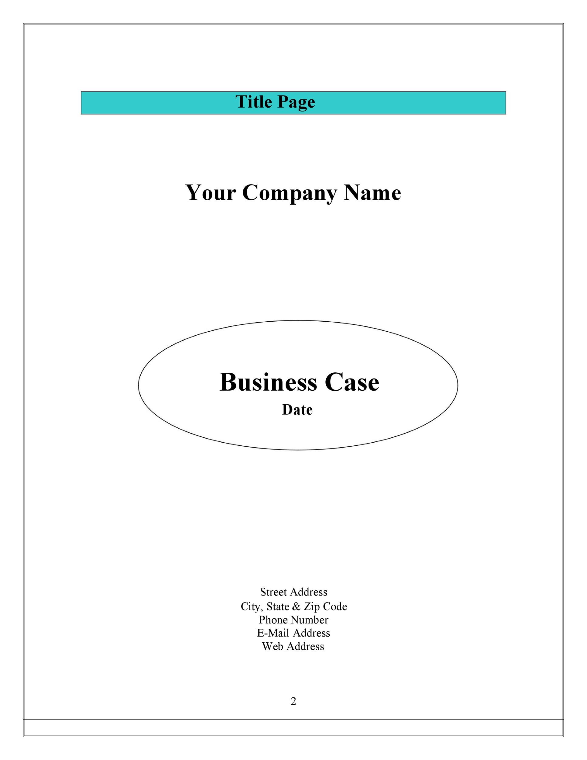 Free Business Case Template 12