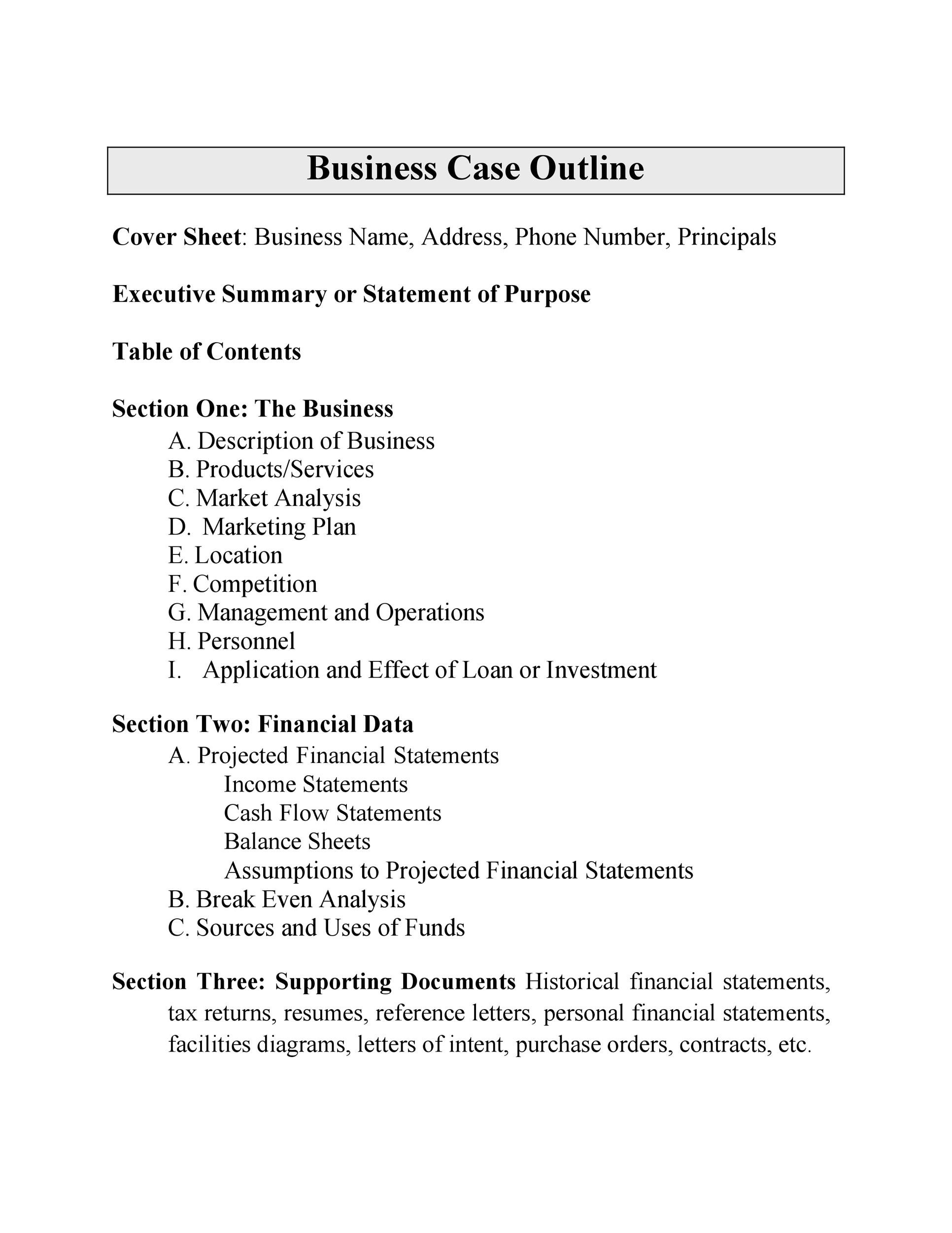 sample business case presentation