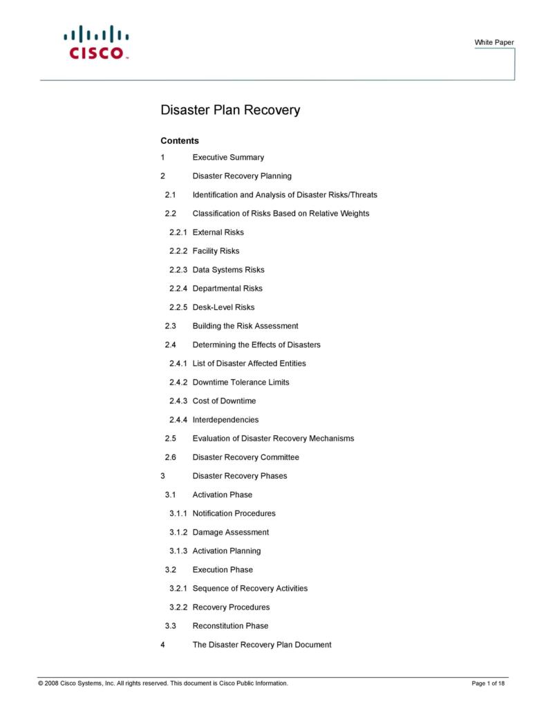 52 Effective Disaster Recovery Plan Templates DRP ᐅ TemplateLab