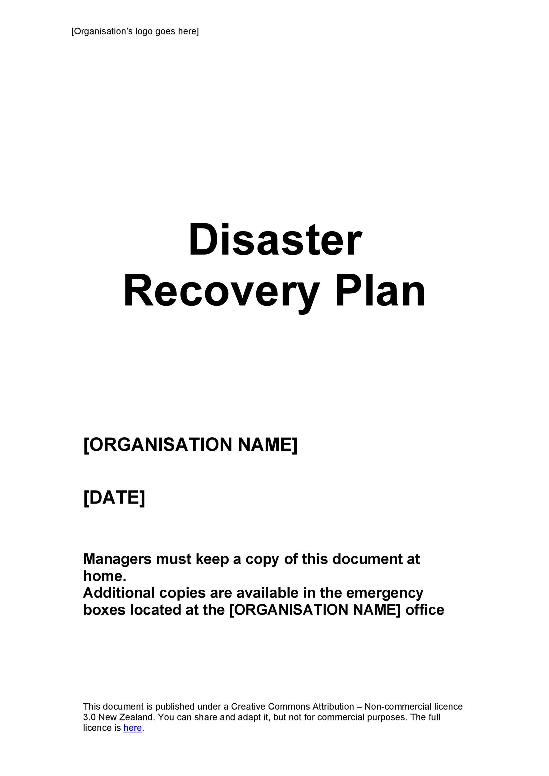 disaster recovery plans examples