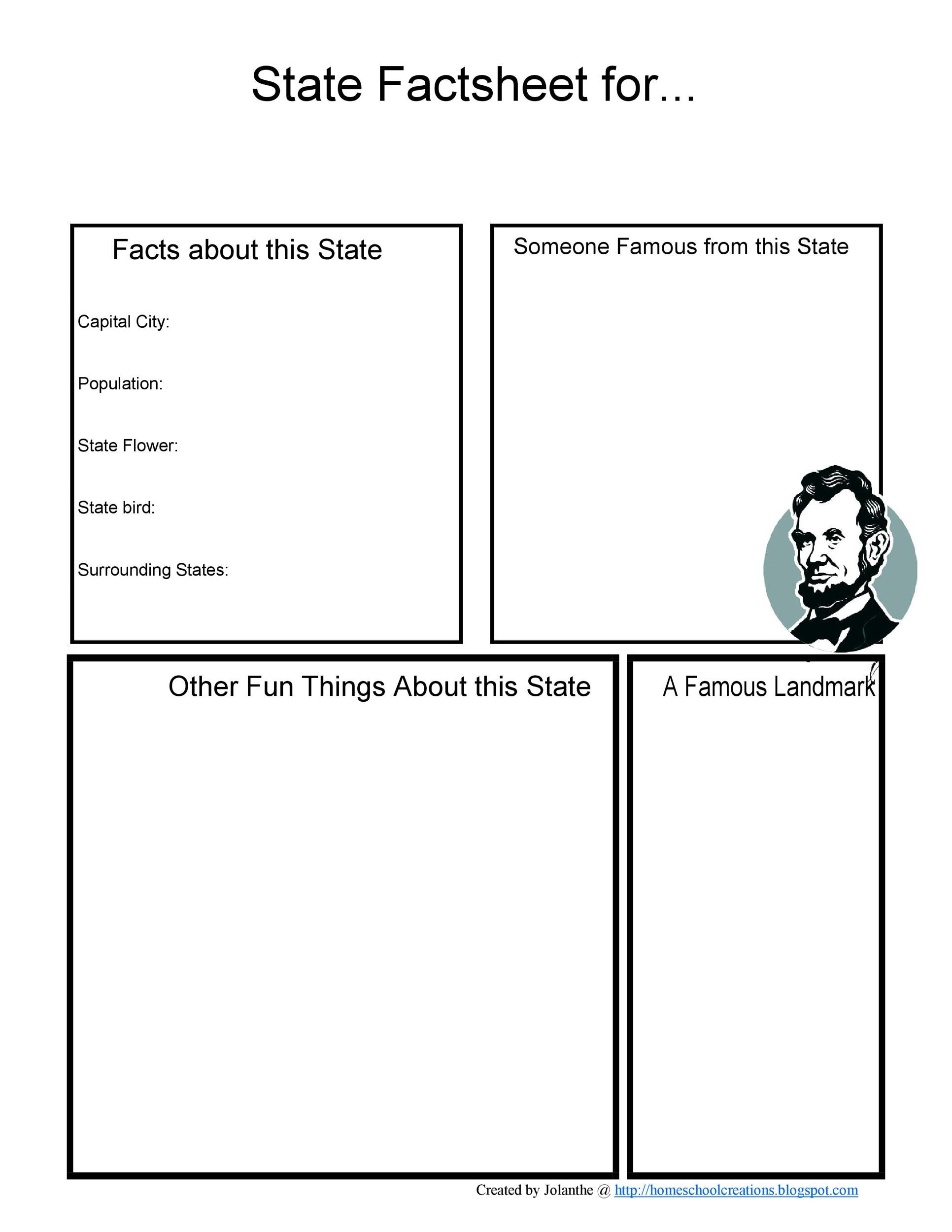 Fact Sheet For Kids Template Free Printable