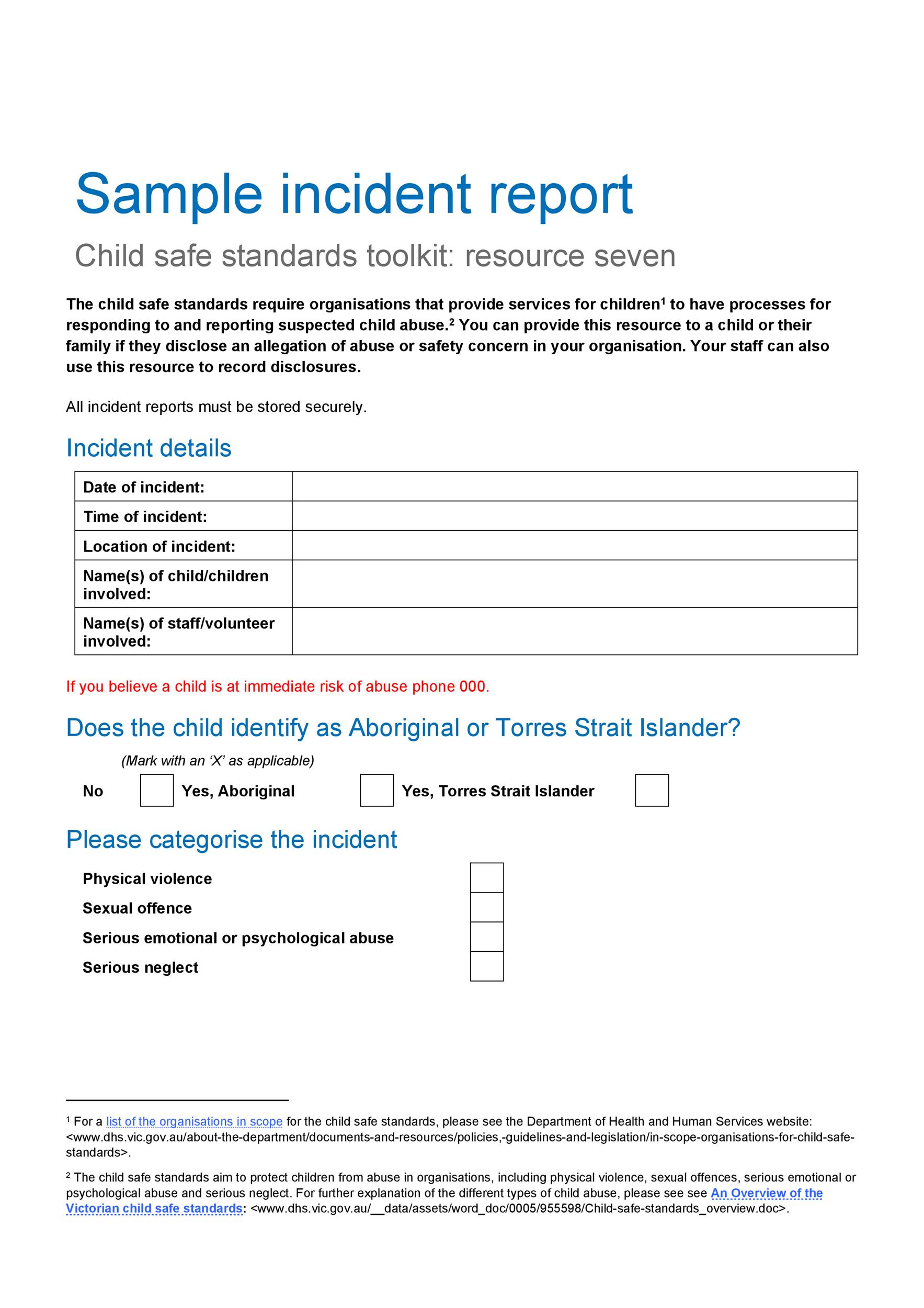 Free Incident Report Template 04
