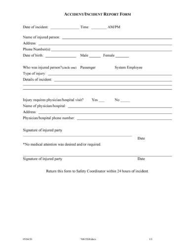 Free Incident Report Template 07