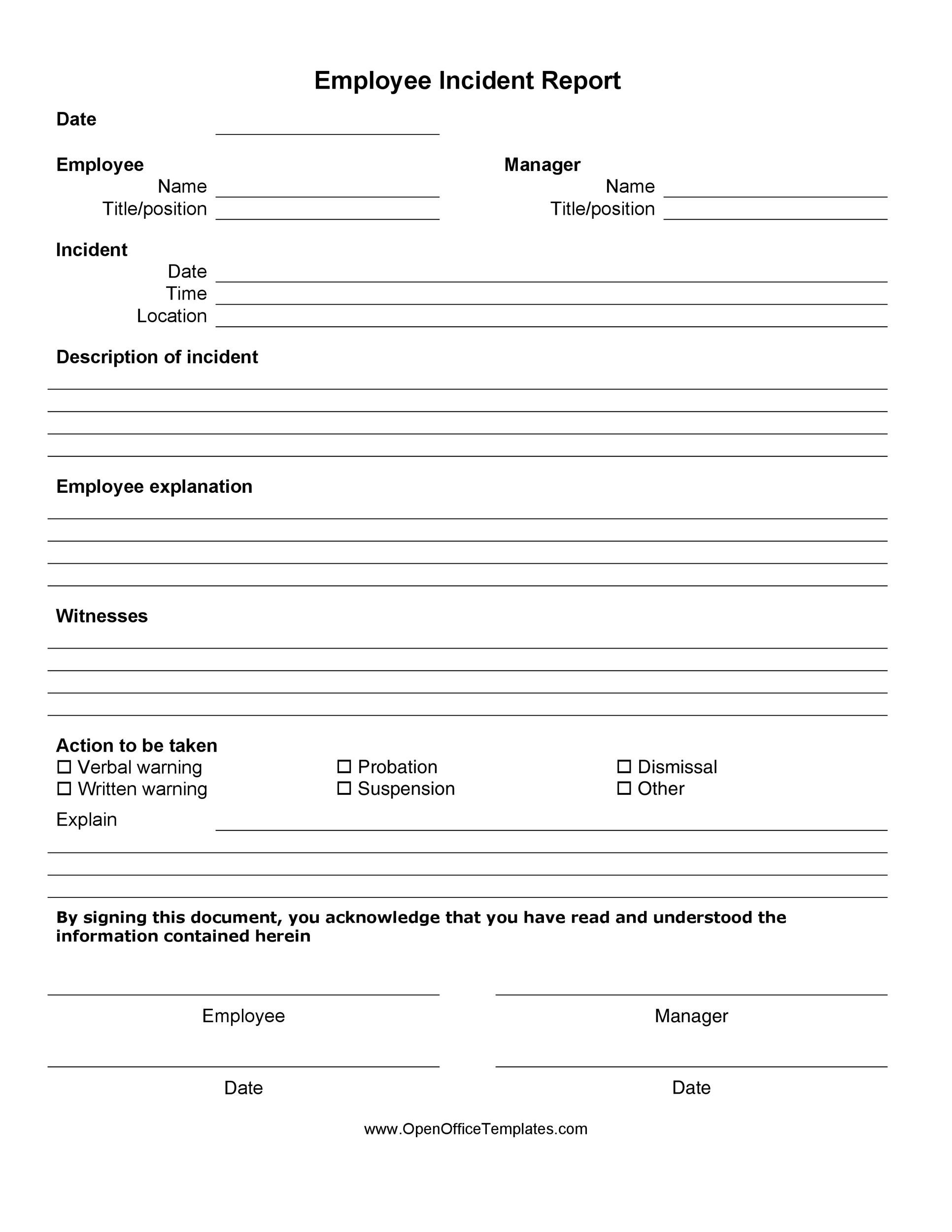 60+ Incident Report Template [Employee, Police, Generic ...