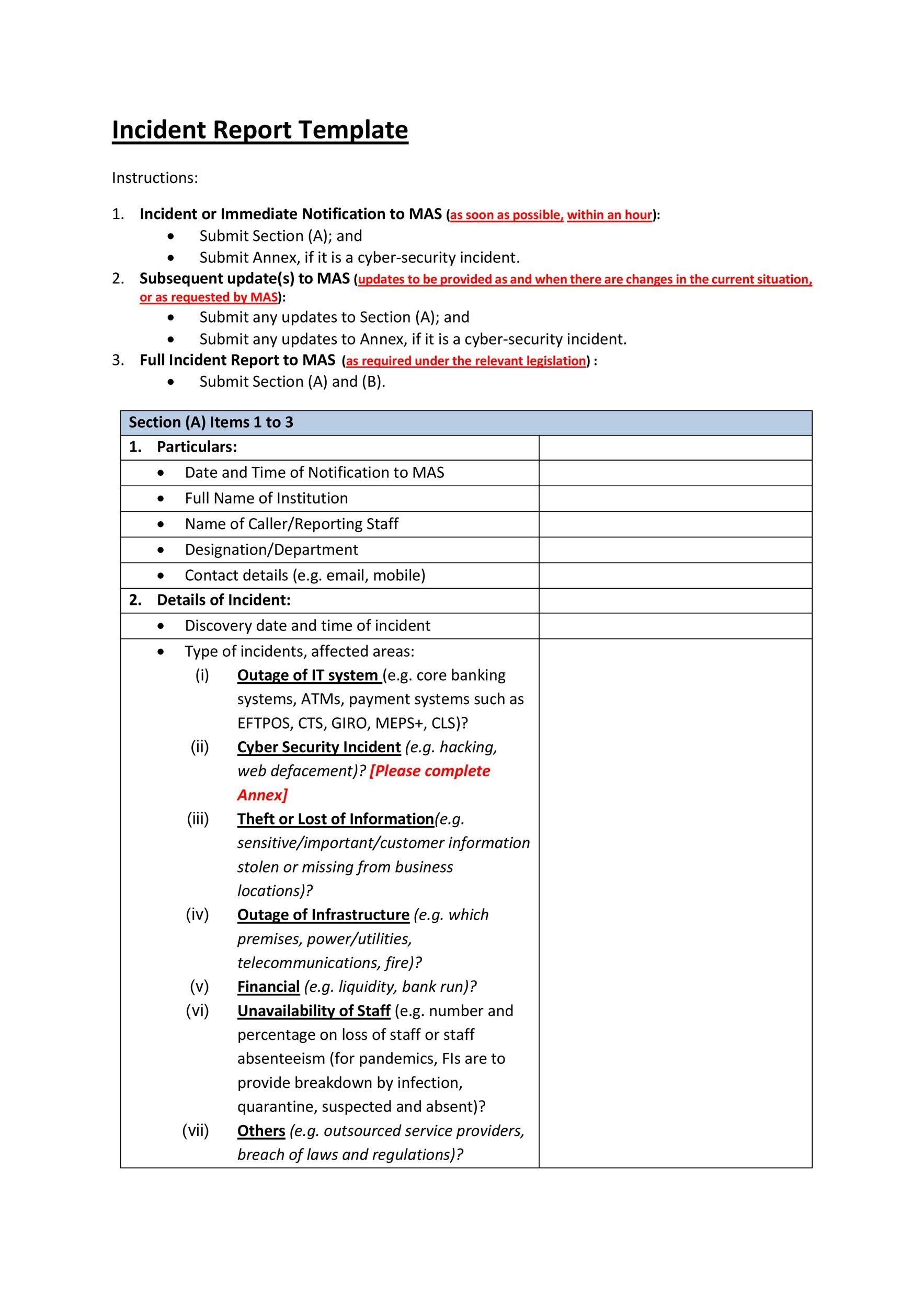 Free Incident Report Template 10