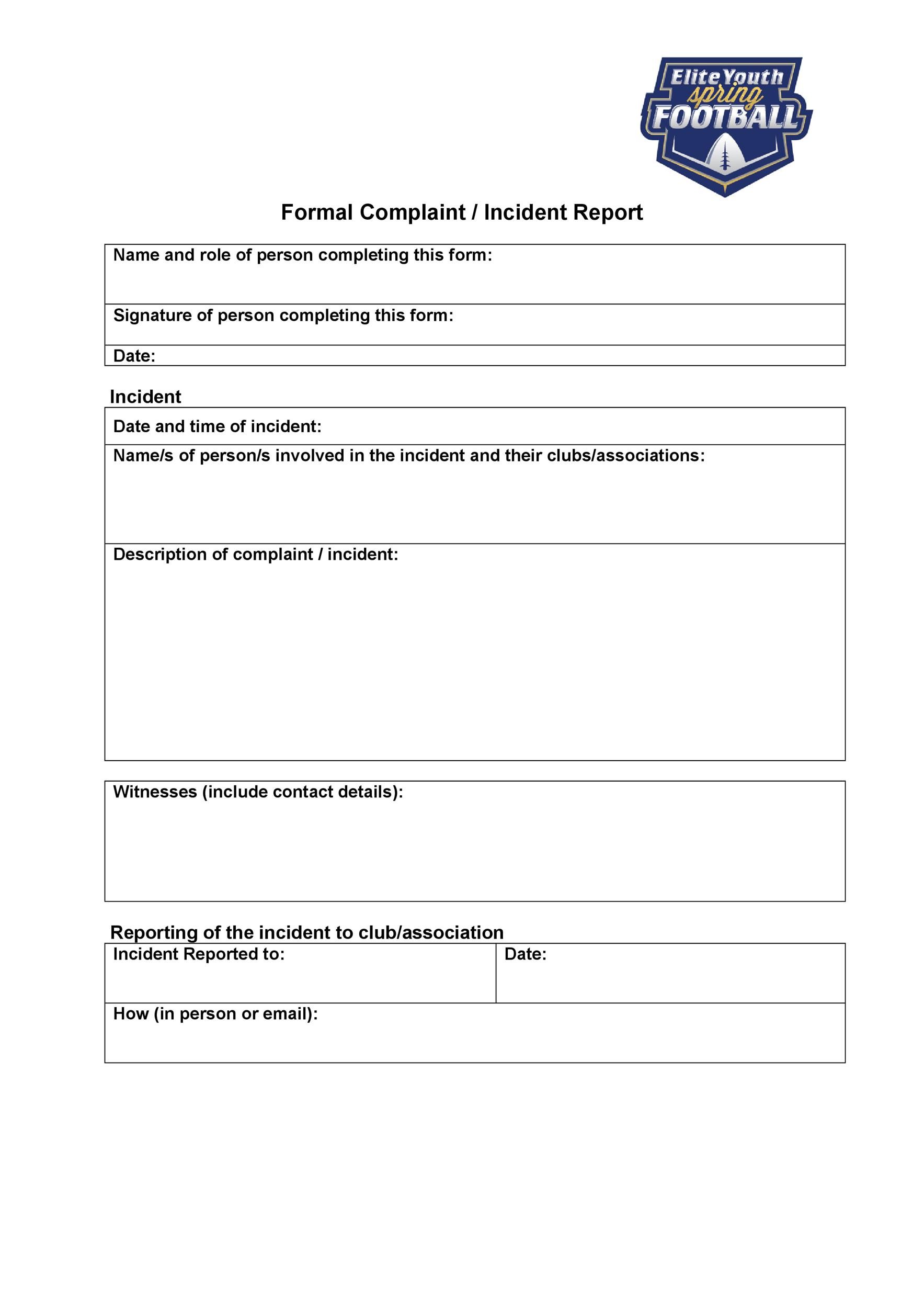 Free Incident Report Template 17