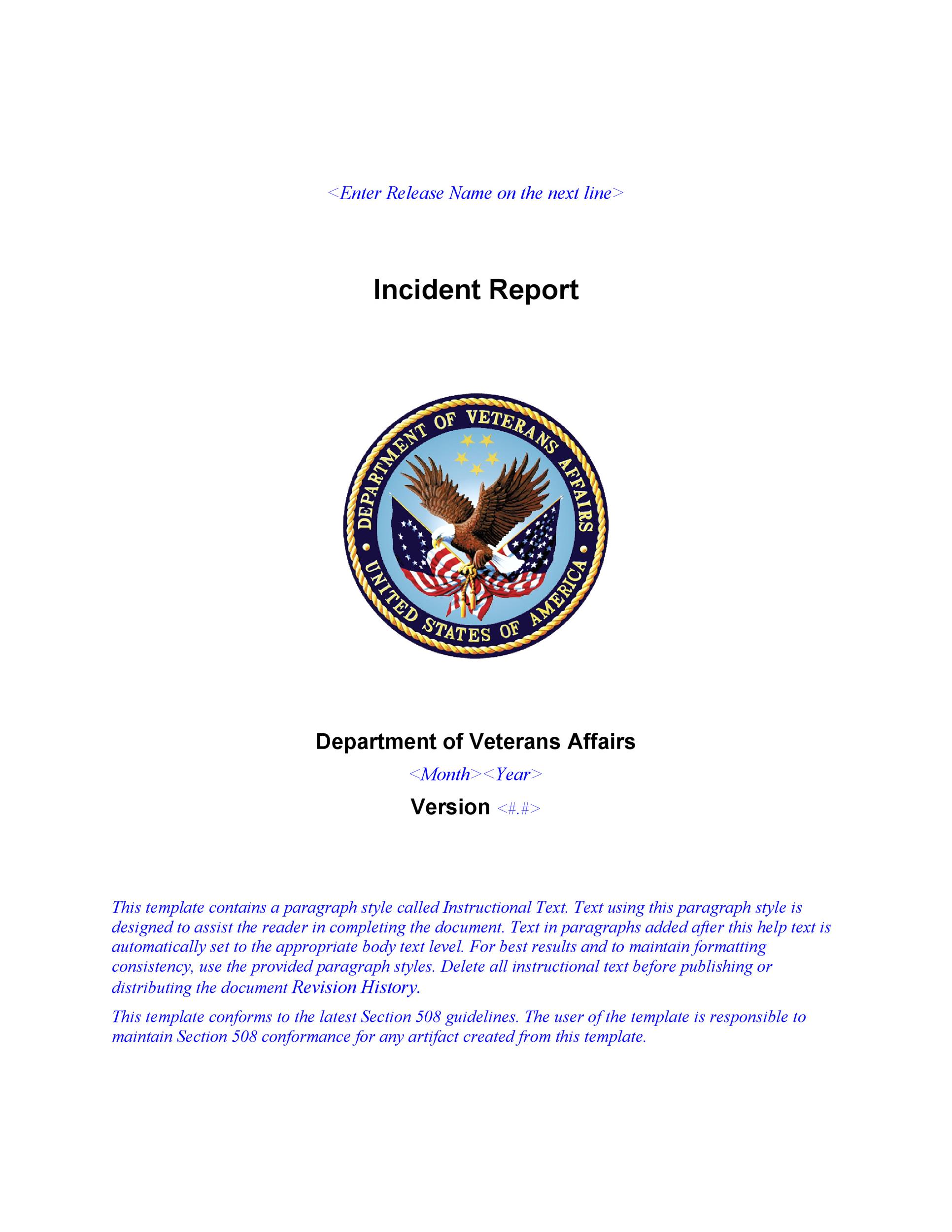 Free Incident Report Template 18