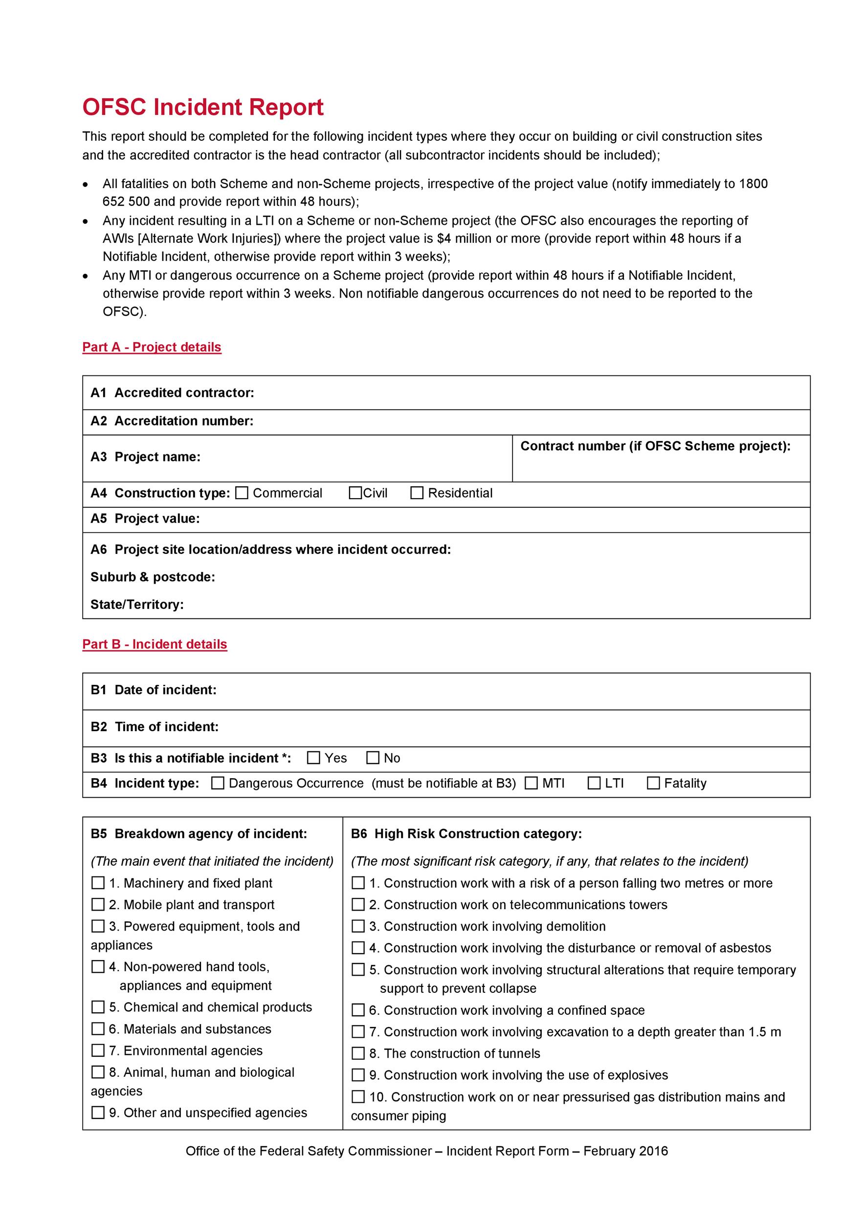 Free Incident Report Template 35