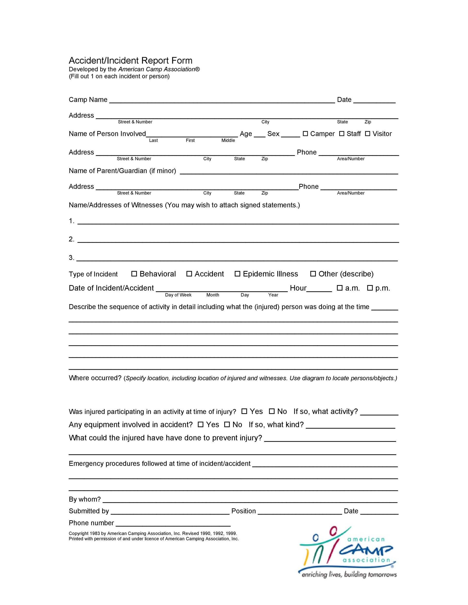 Free Incident Report Template 36