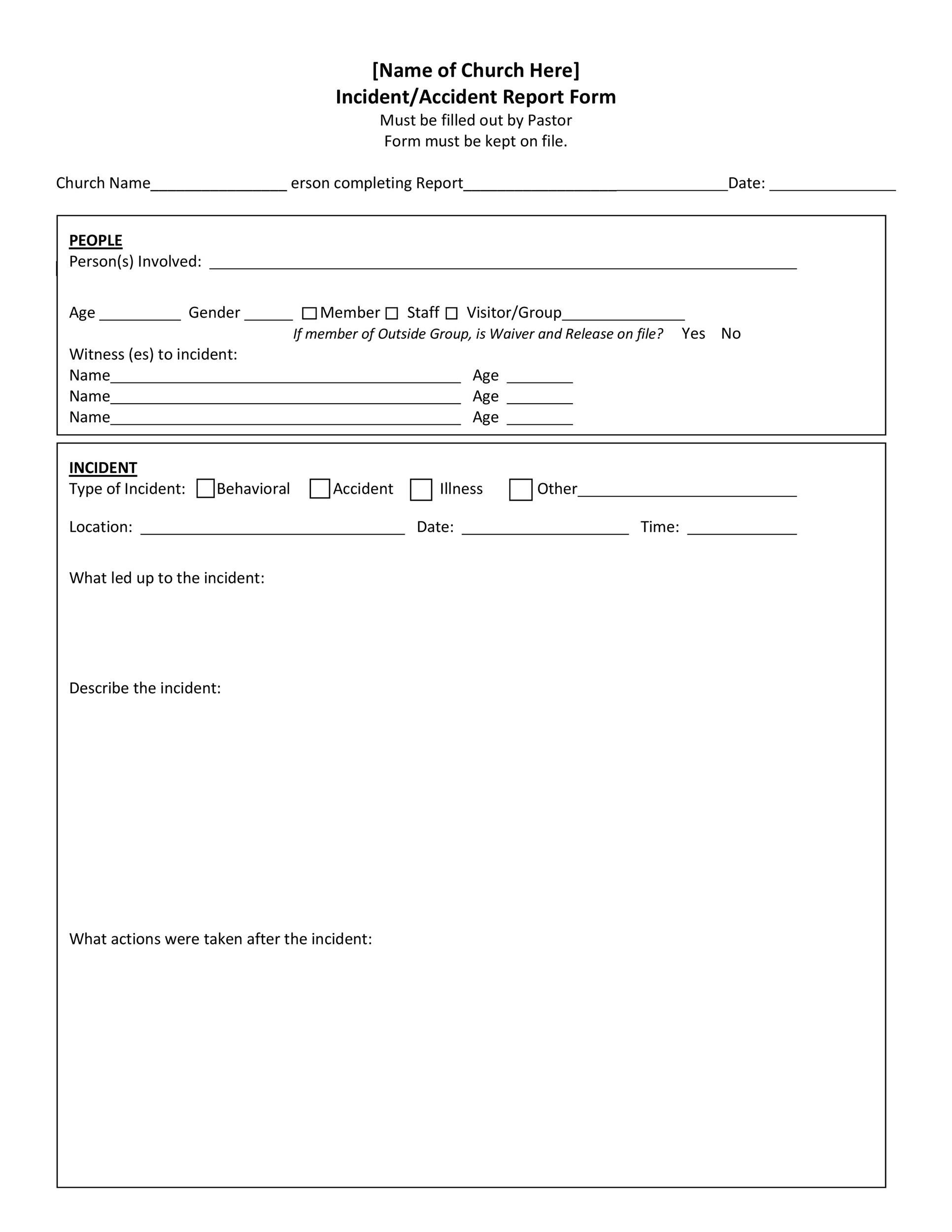 Free Incident Report Template 37