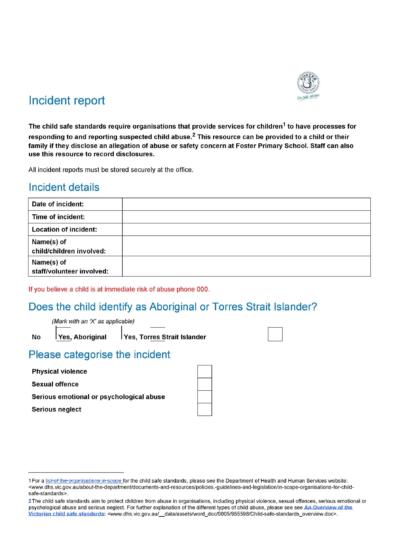Free Incident Report Template 44
