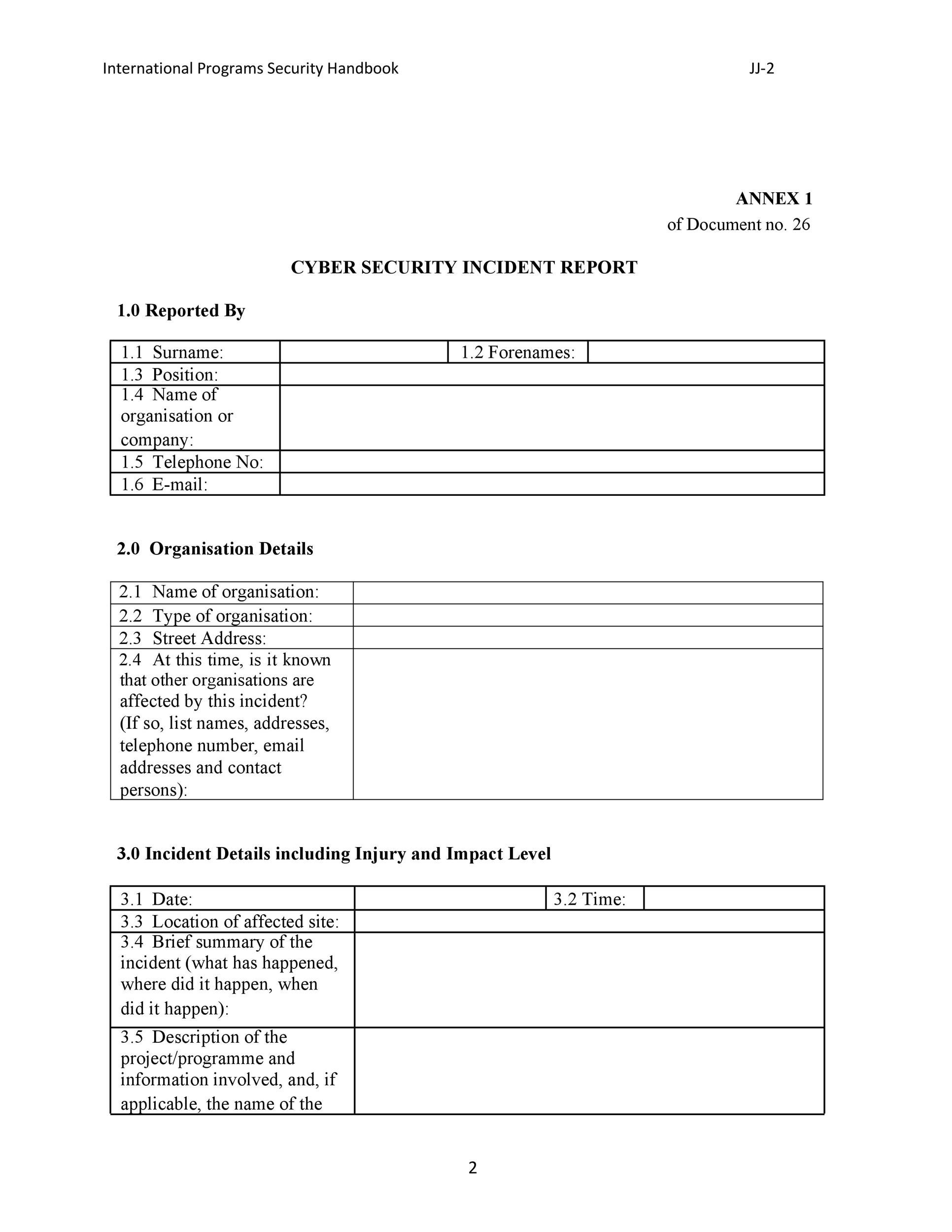 Free Incident Report Template 45