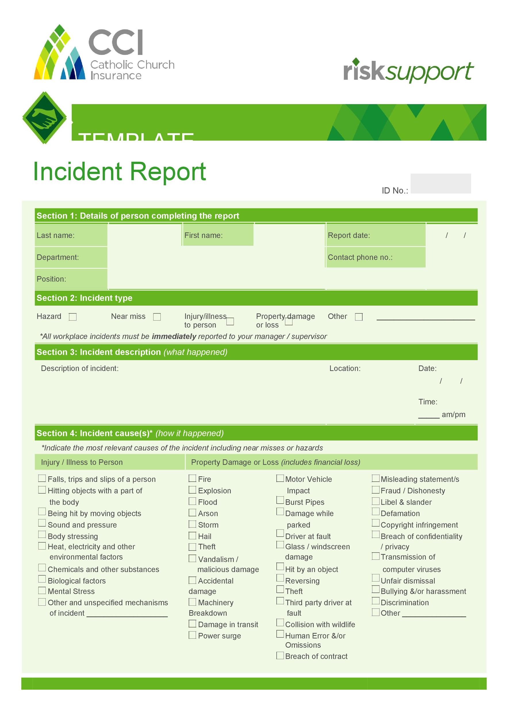 Free Incident Report Template 51