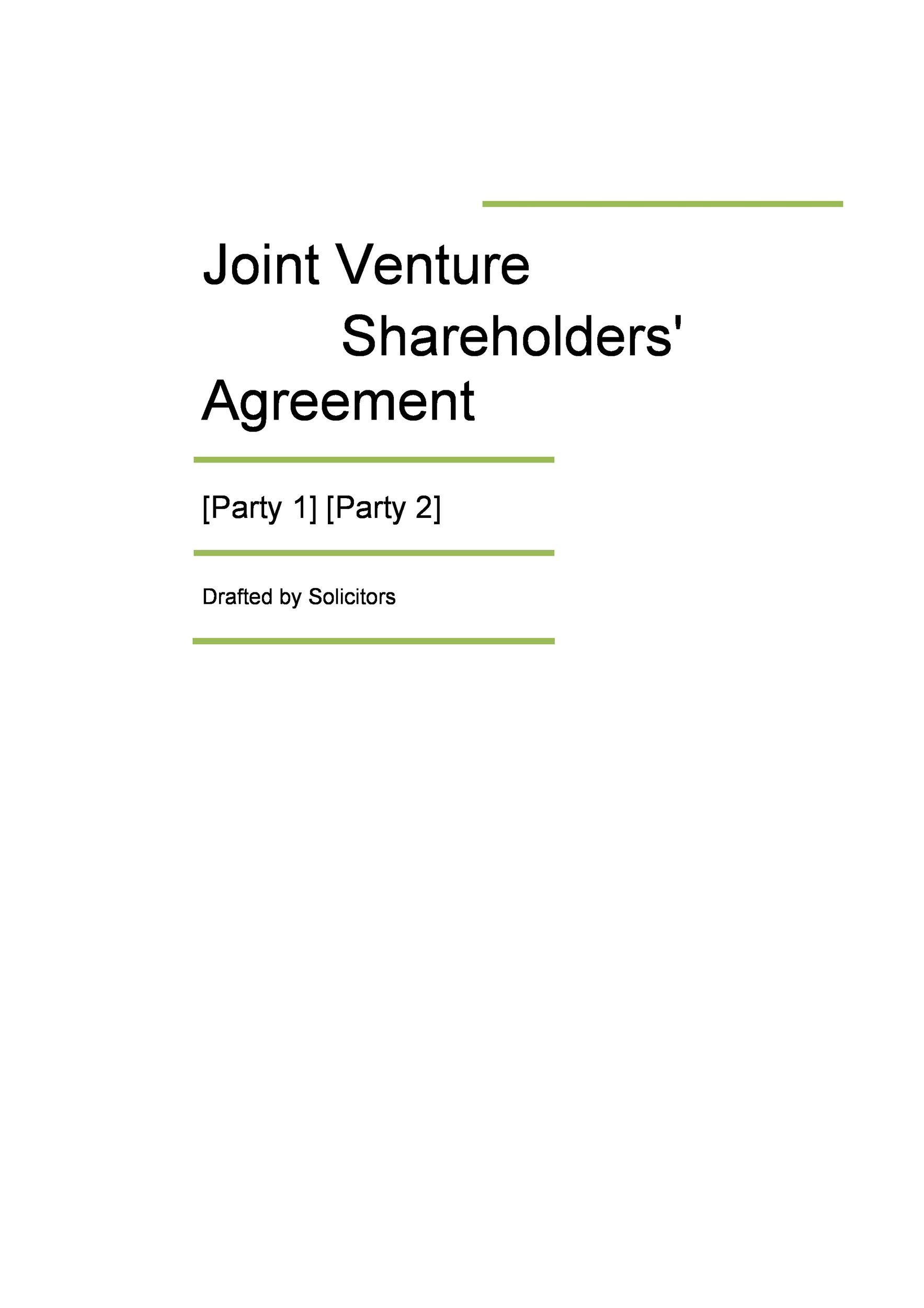 Free Joint Venture Agreement Template 03