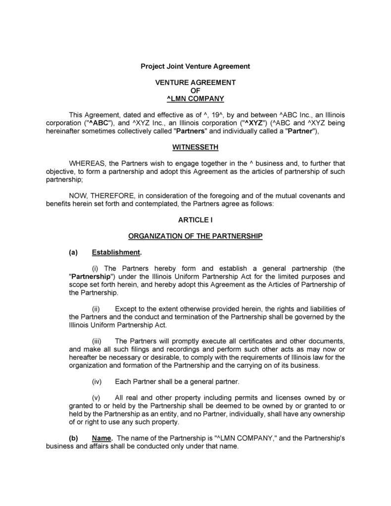 53 Simple Joint Venture Agreement Templates [PDF, DOC] ᐅ TemplateLab