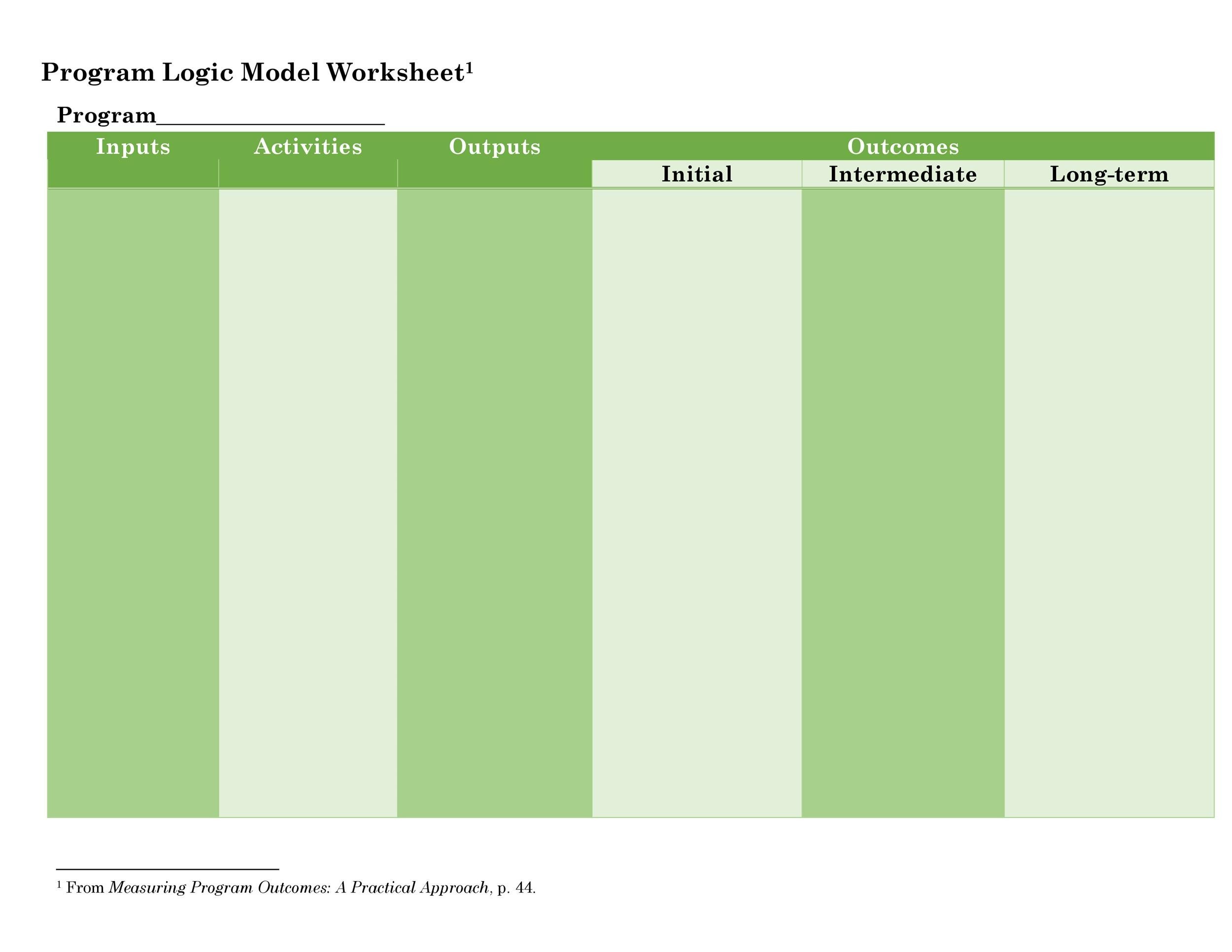 Free Logic Model Template 09