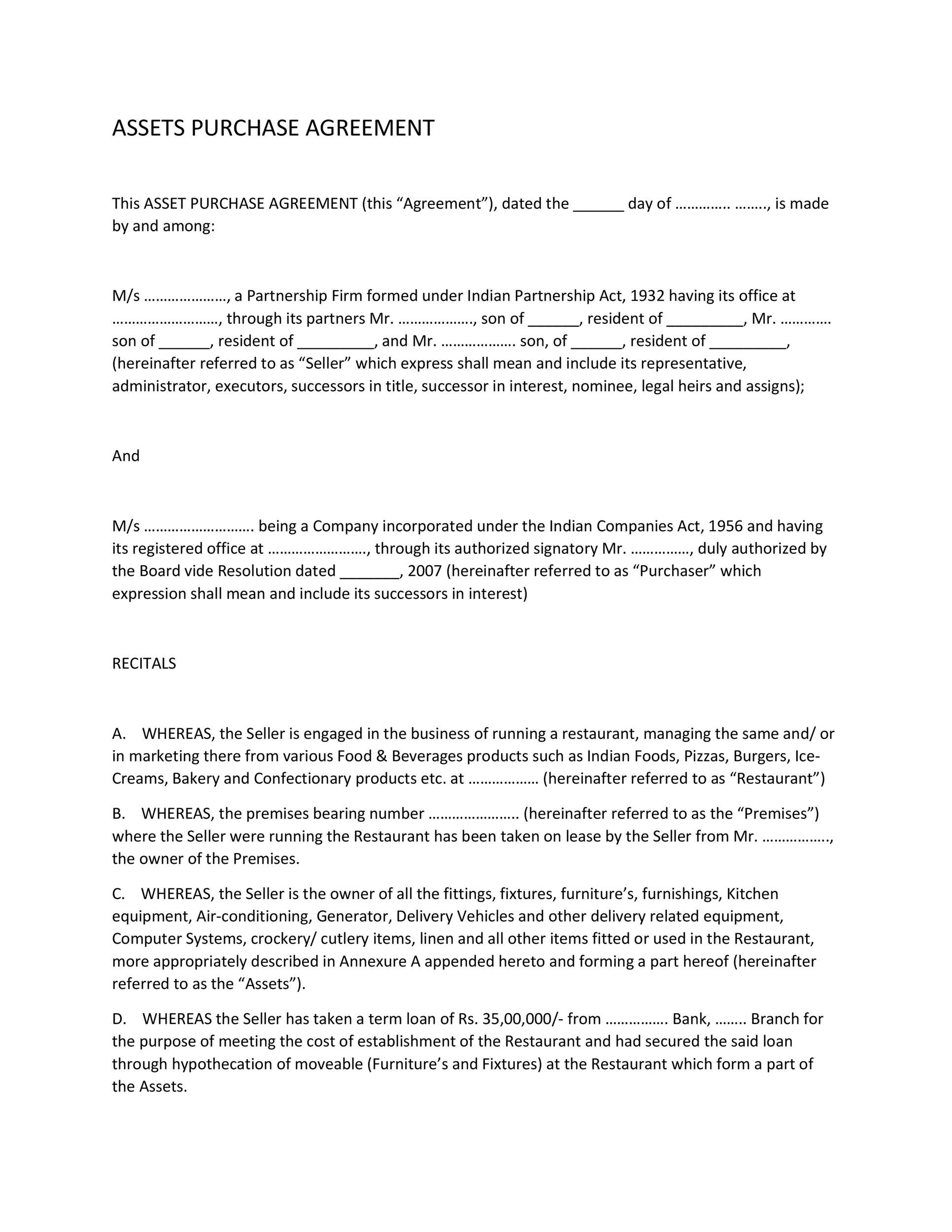 Free Purchase Agreement Template 09