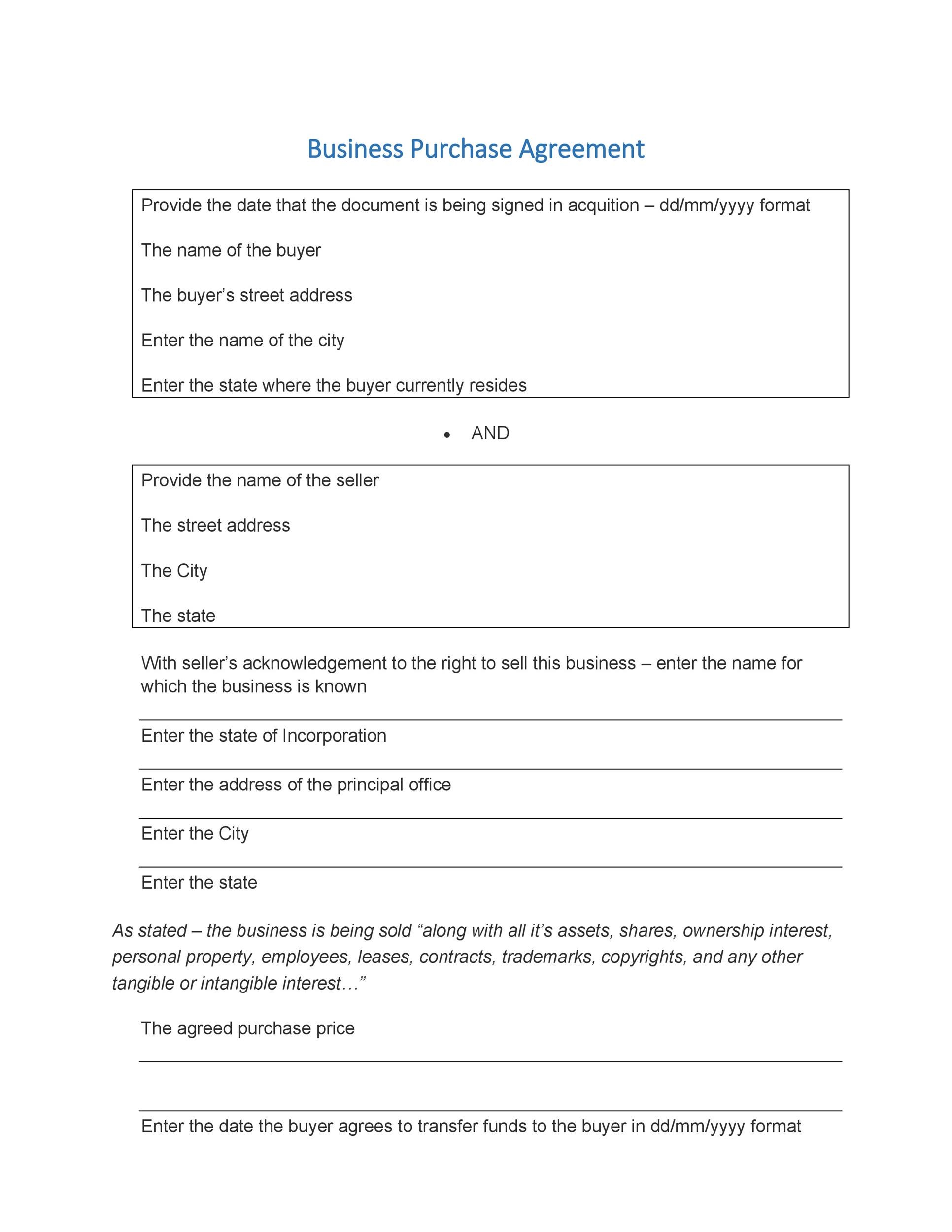 Free Purchase Agreement Template 14