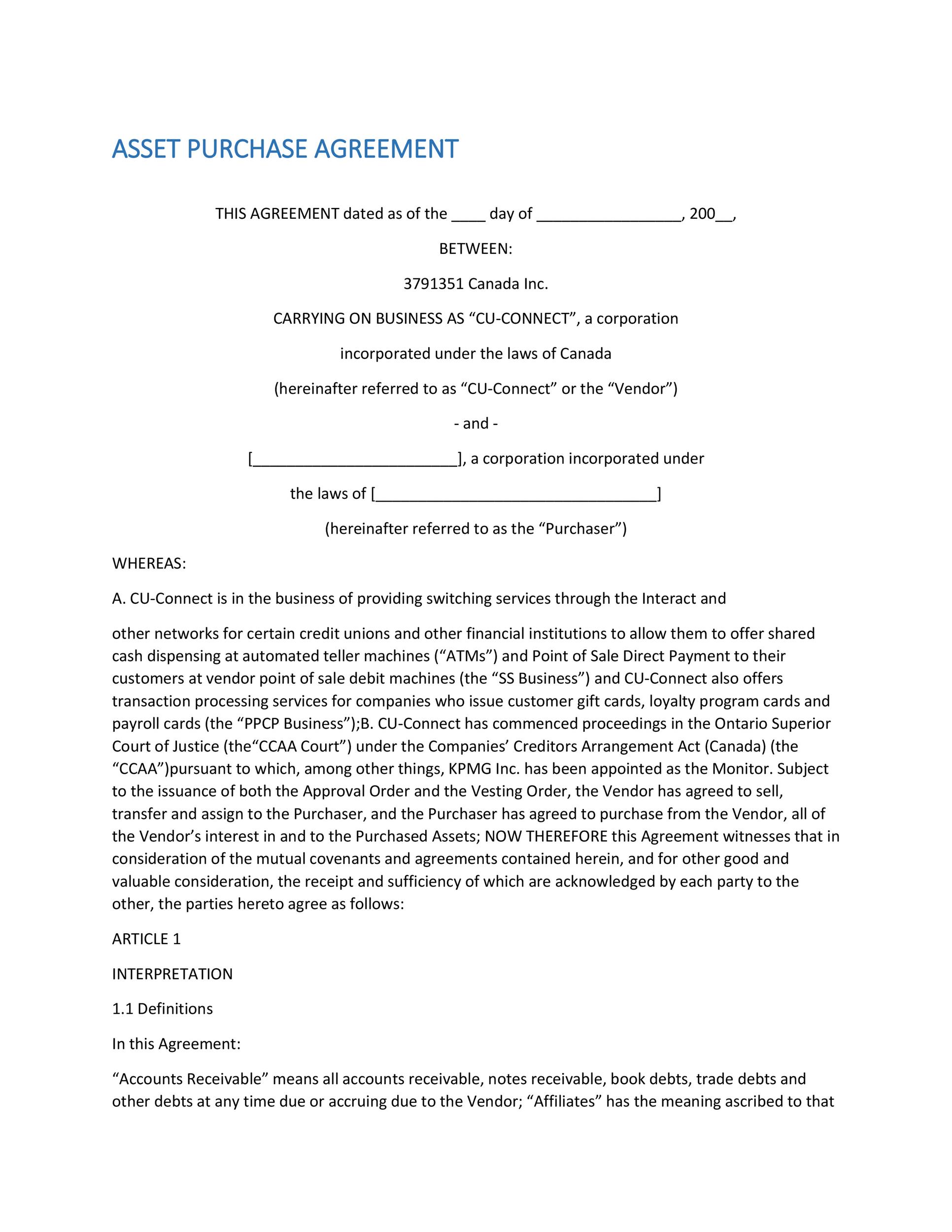 Free Purchase Agreement Template 18