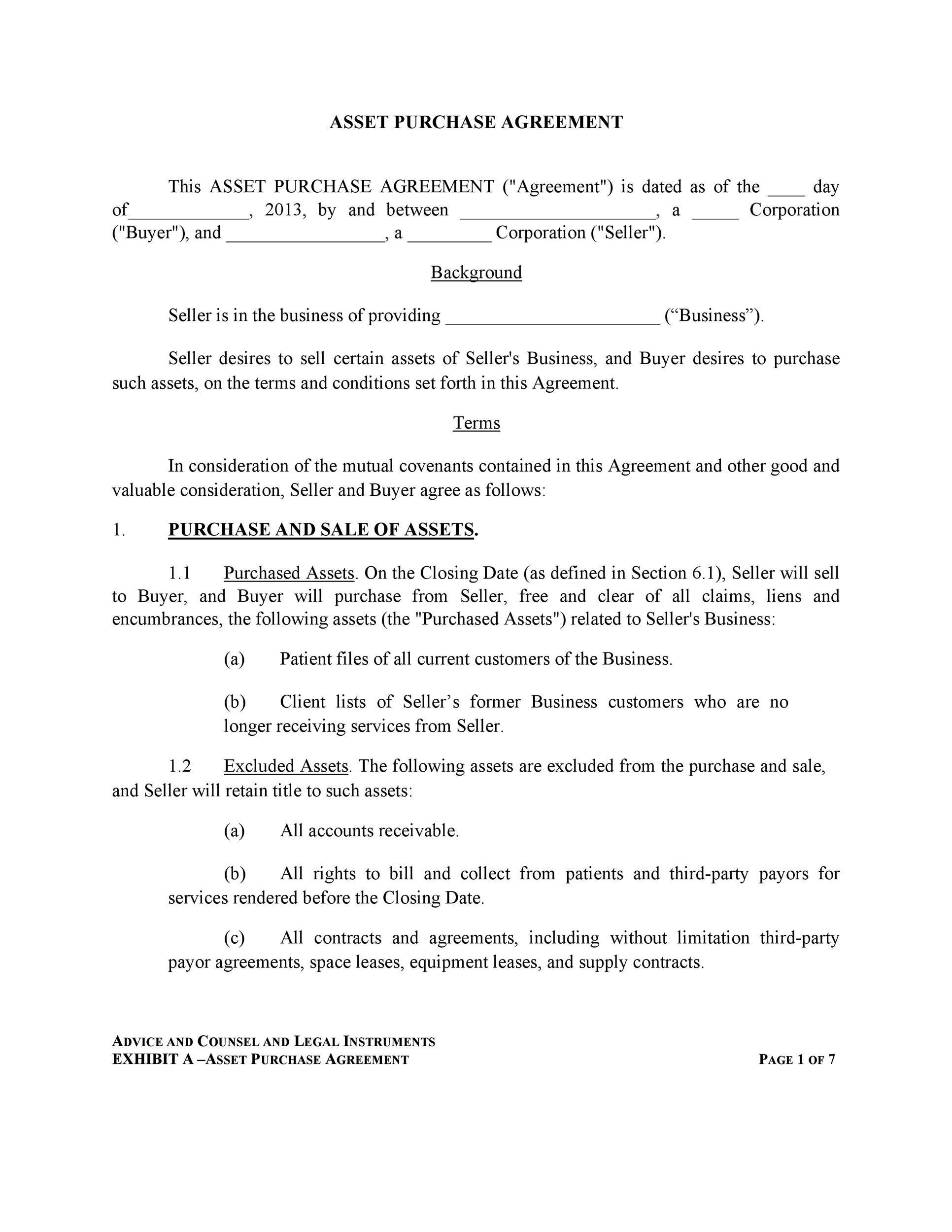 Free Purchase Agreement Template 37